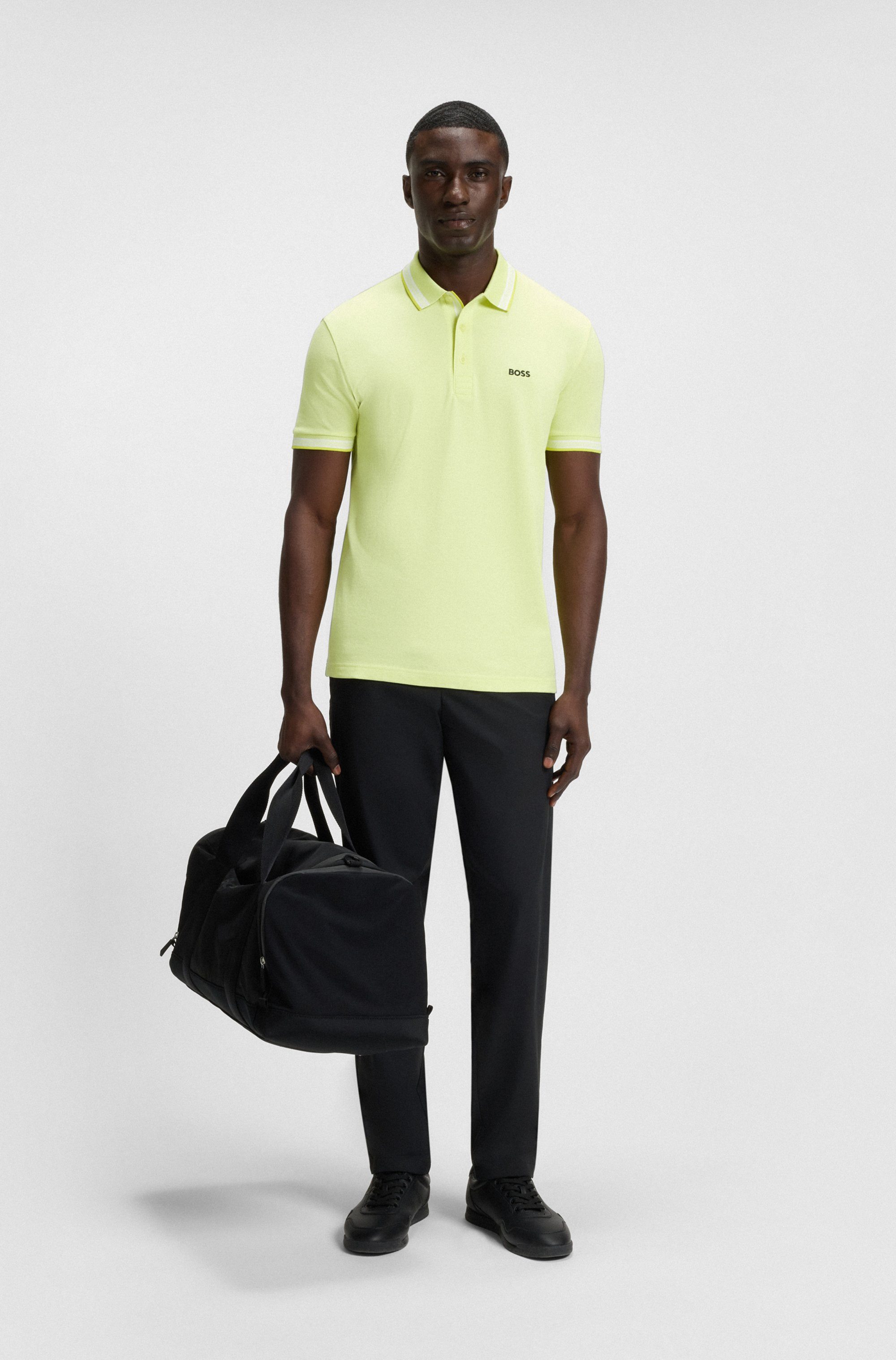 BOSS GREEN Poloshirt PADDY met contrasterende strepen aan de kraag