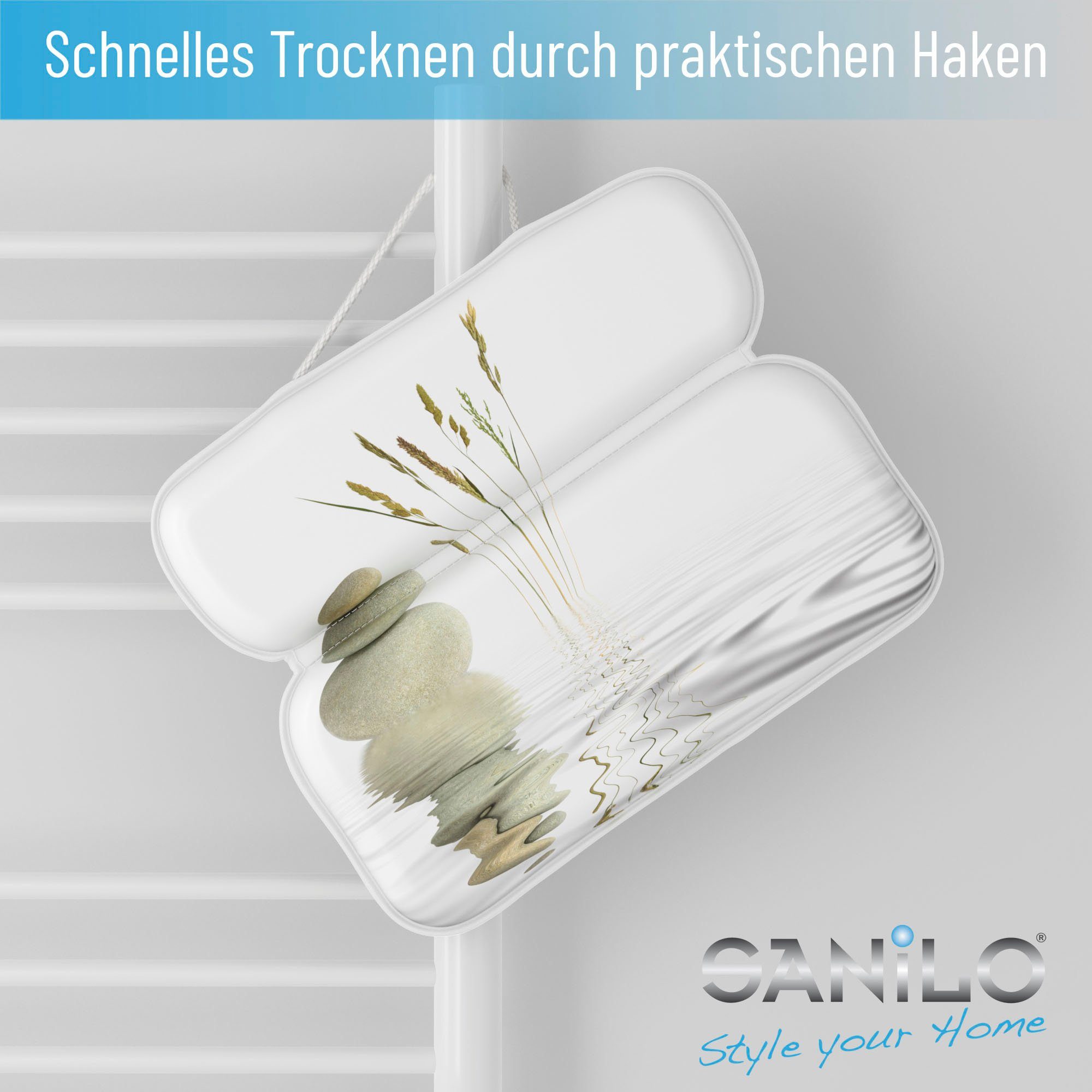 Sanilo Nekkussen Badkussen Balans comfortabel, antislip, volle kleuren, met 7 prima zuignappen