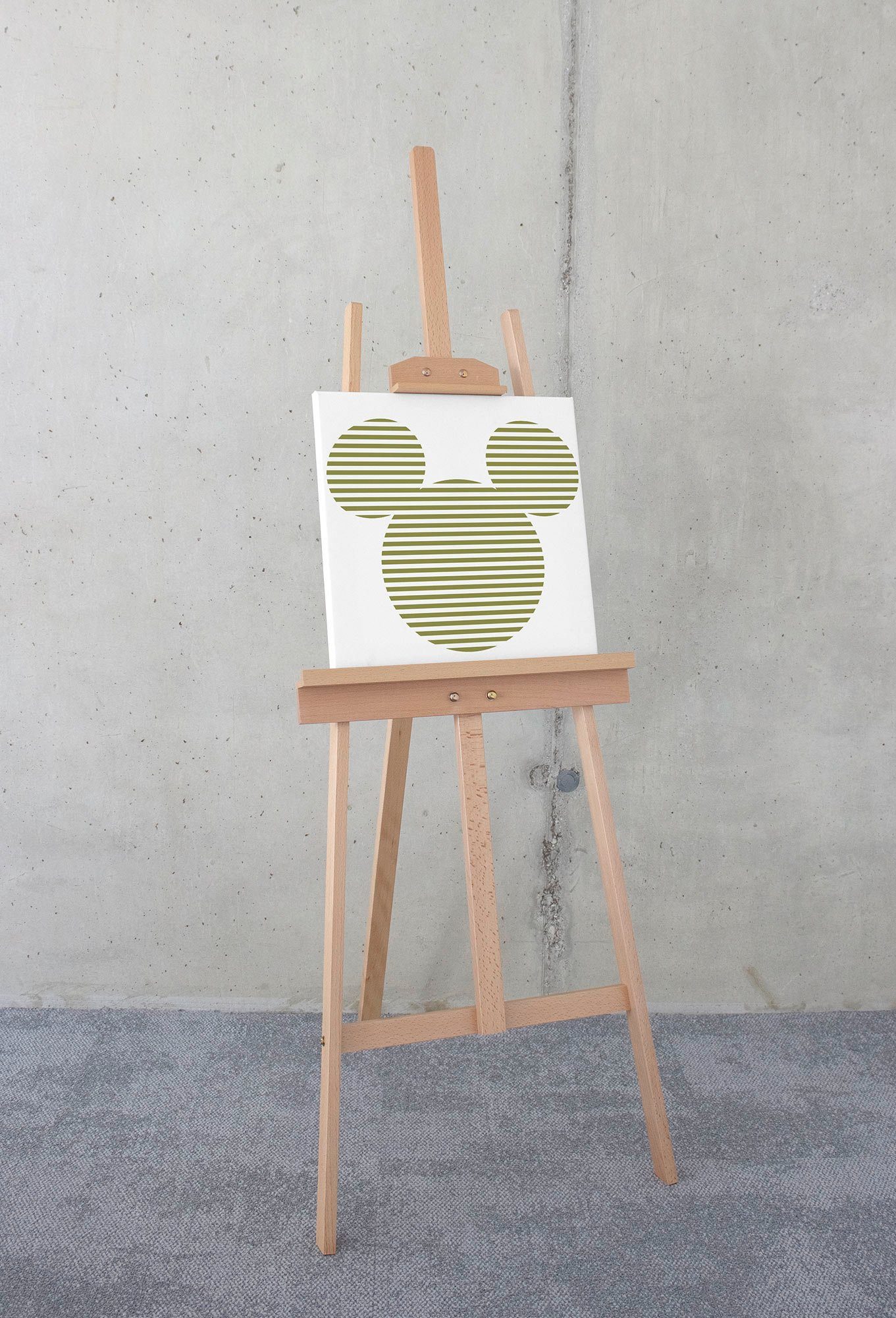 Komar Artprint op linnen Mickey Horizontal Stripes - Afmeting 40 x 40 cm (1 stuk)