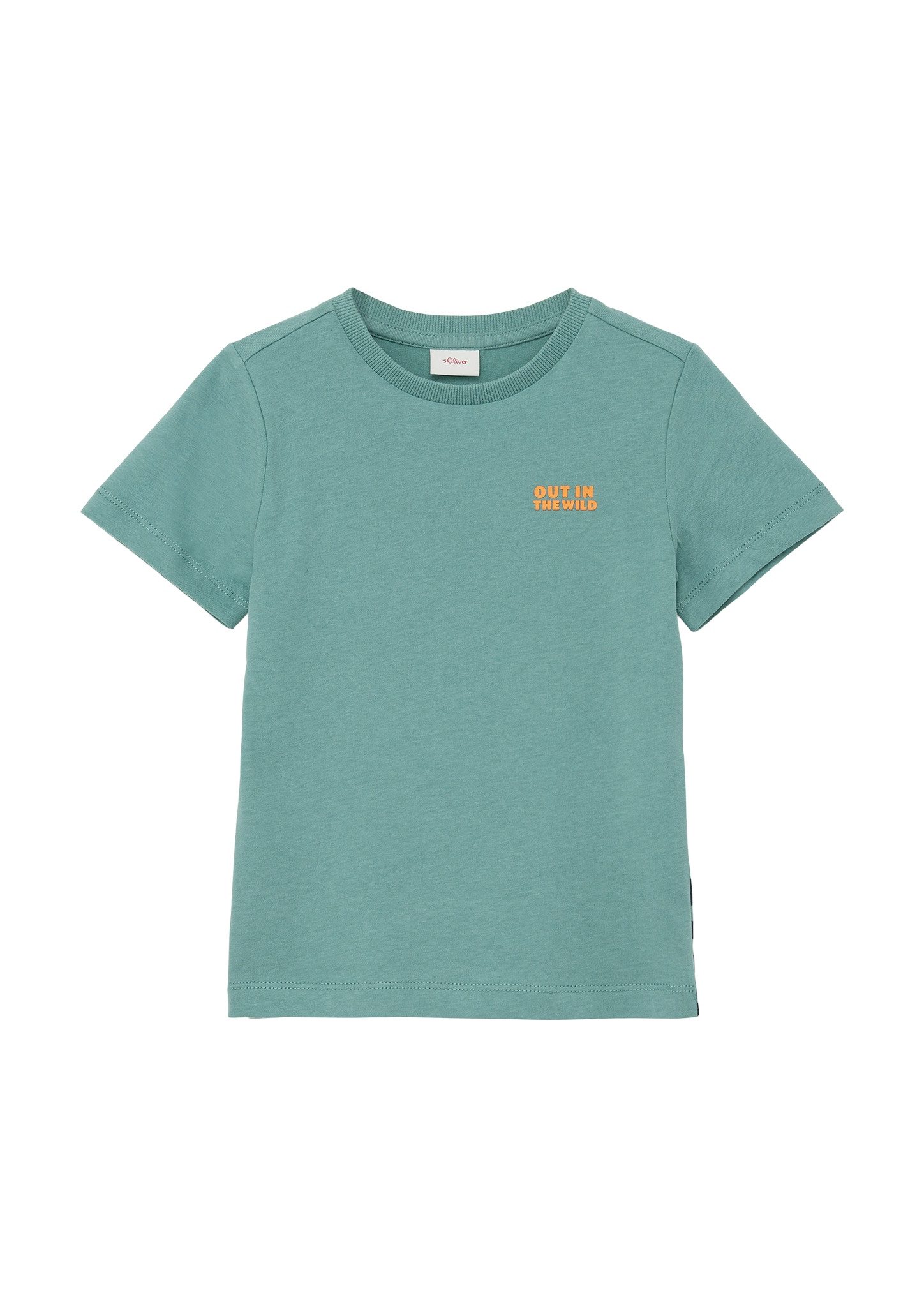 S.Oliver T-shirt met backprint petrol groen donkerblauw Jongens Katoen Ronde hals 116 122