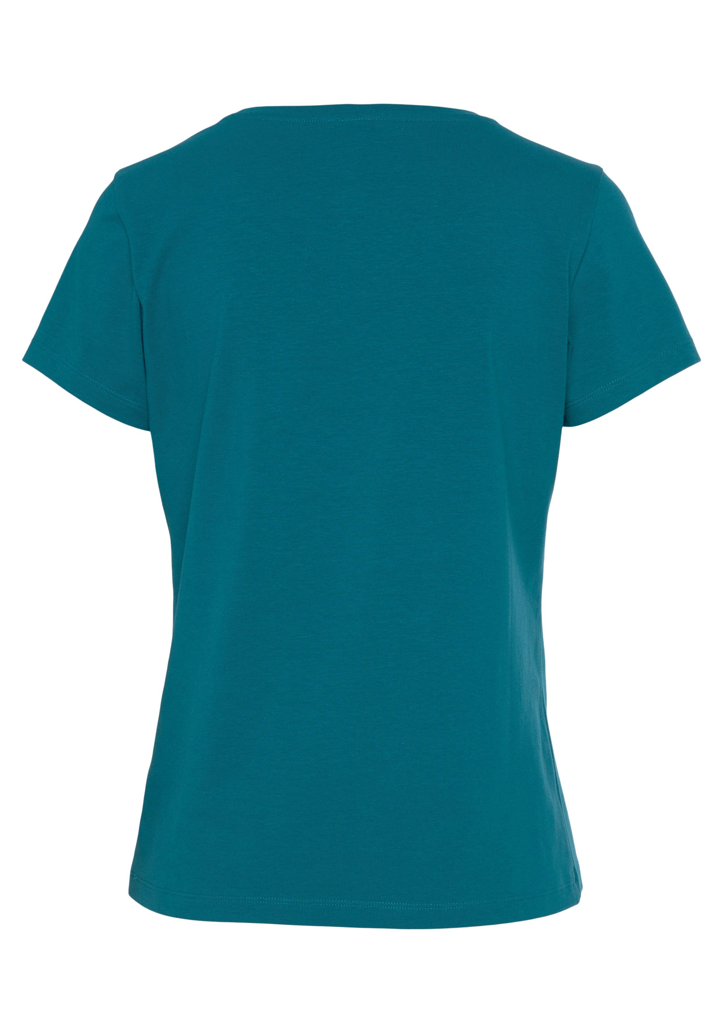 Vivance Shirt met korte mouwen -T-Shirt T-shirt met mooie frontprint, loungewear