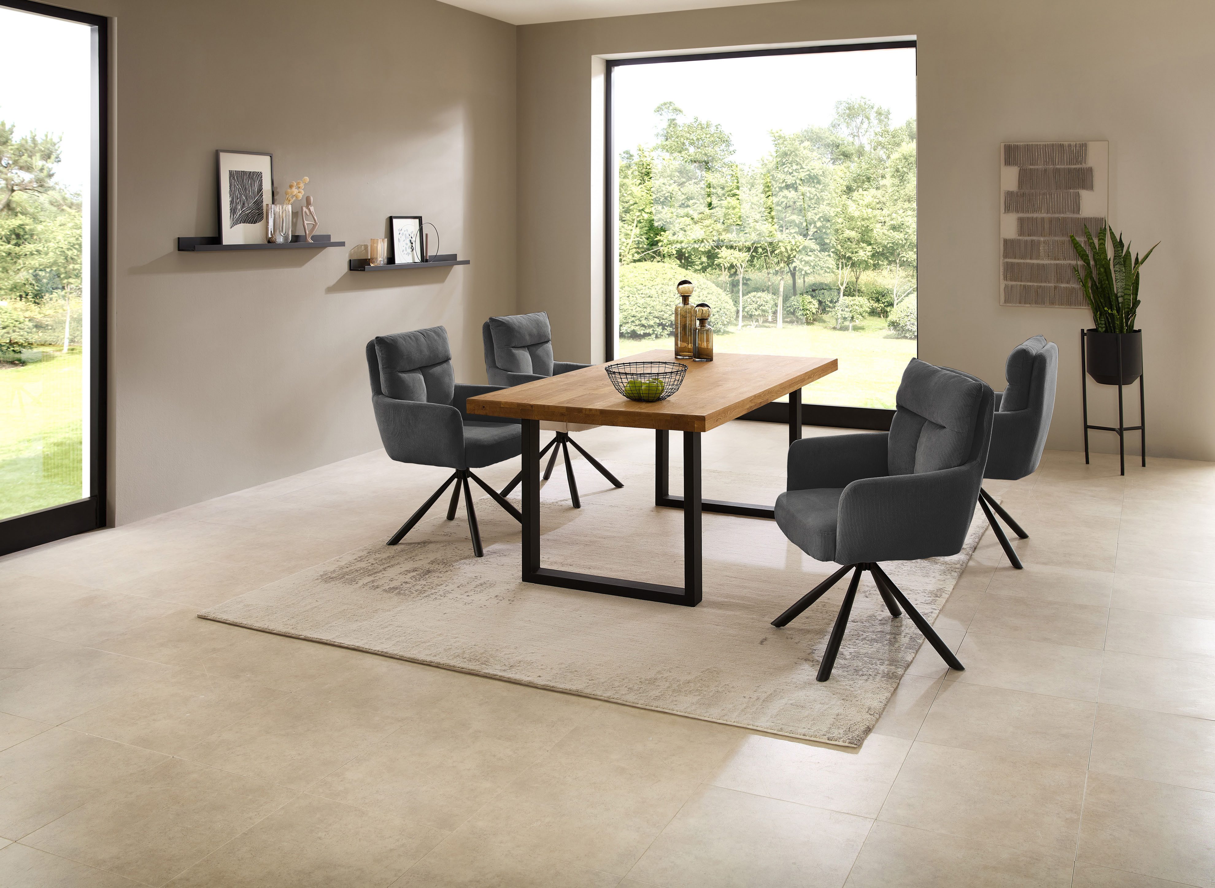 Stolkom Eettafel Chris eettafel eik massief hout, BxHxD 110x47x70 cm