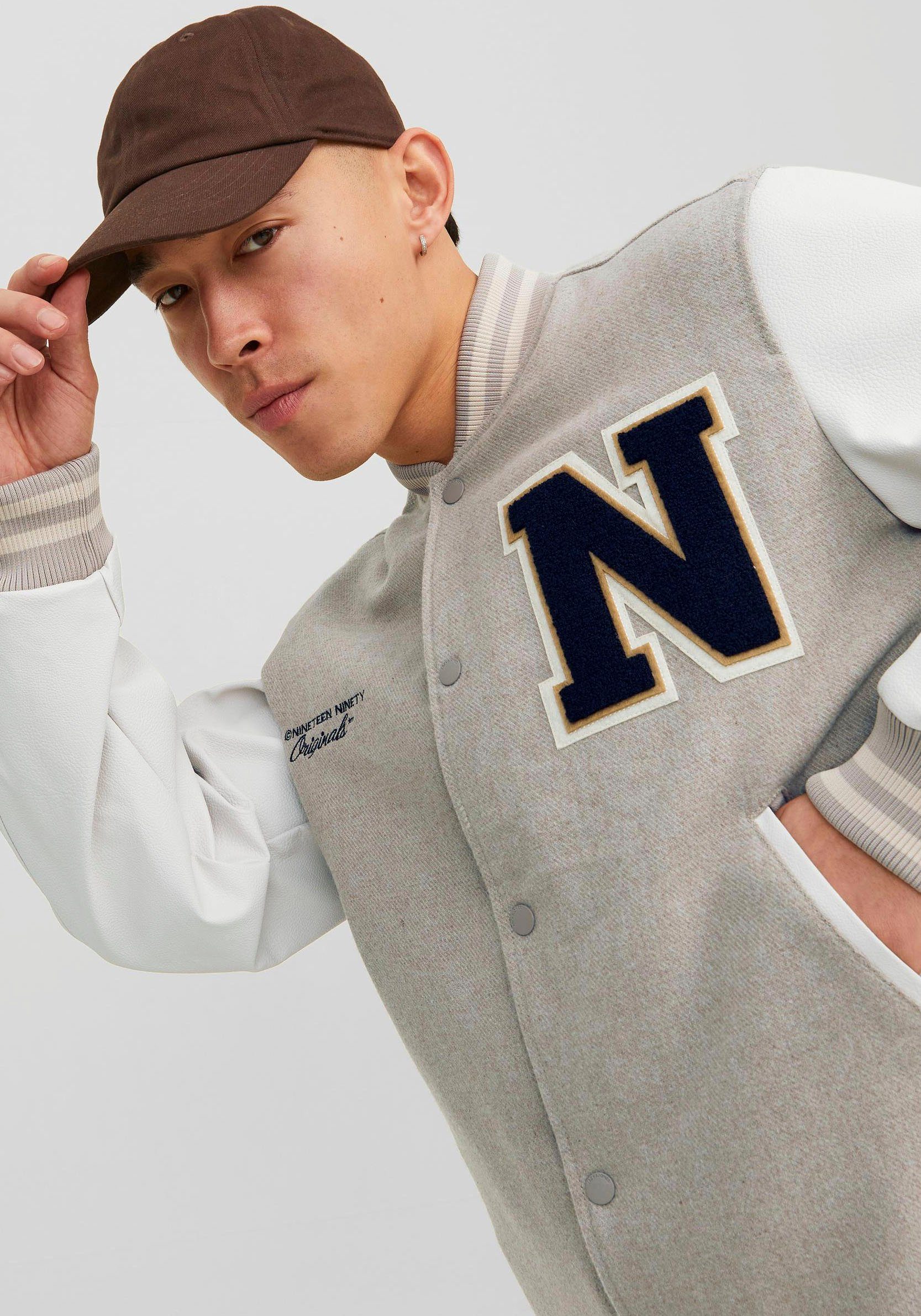 Jack & Jones Jack in collegestijl JORCOLLEGE WOOL BLEND BOMBER NOOS