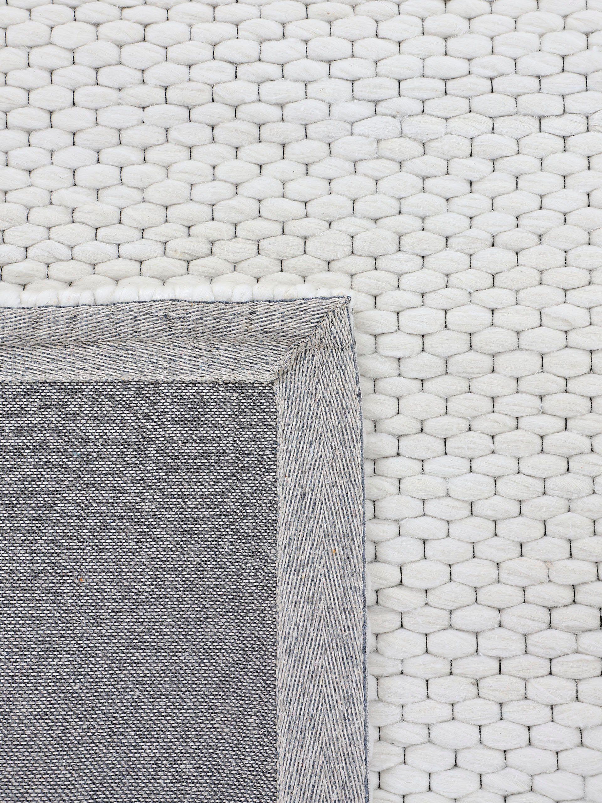 carpetfine Wollen kleed Sina grove structuur, tijdloos design, 100% wol, woonkamer