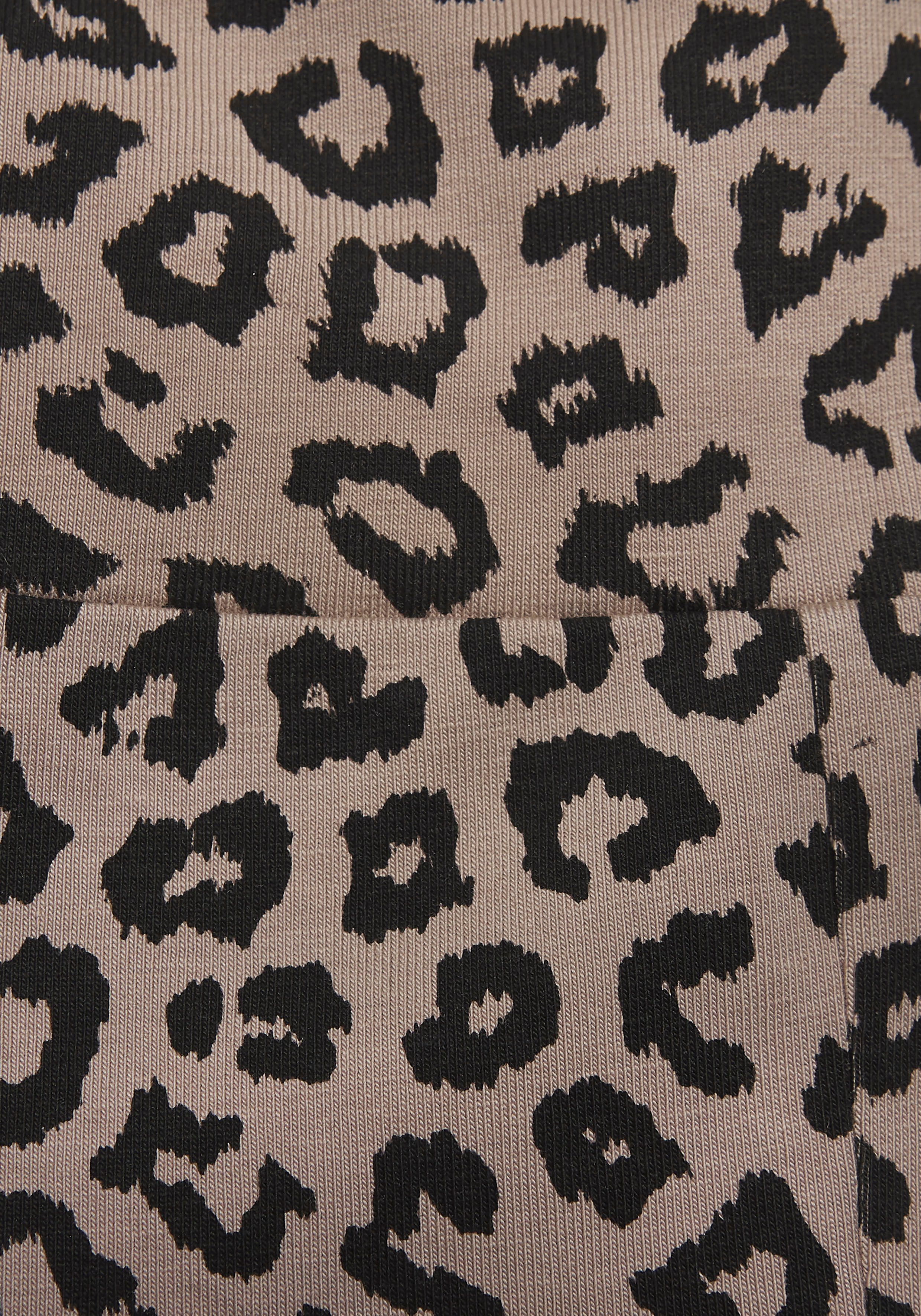 Lascana Legging Sweatleggings met brede band in leeuwprint, loungewear