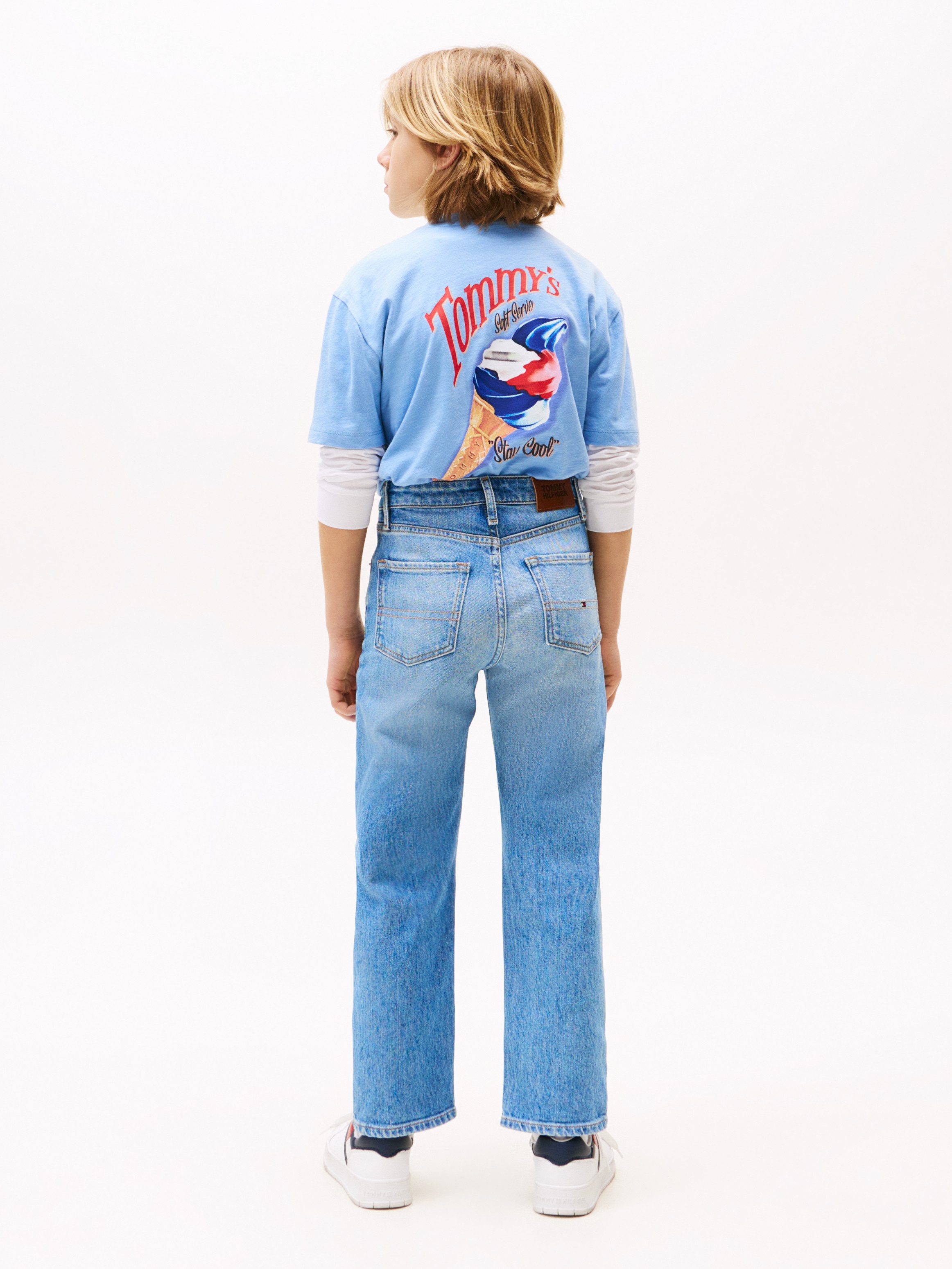 Tommy Hilfiger Stretch jeans SKATER LIGHT WASH DENIM voor kinderen tot 16 jaar, skater-vorm