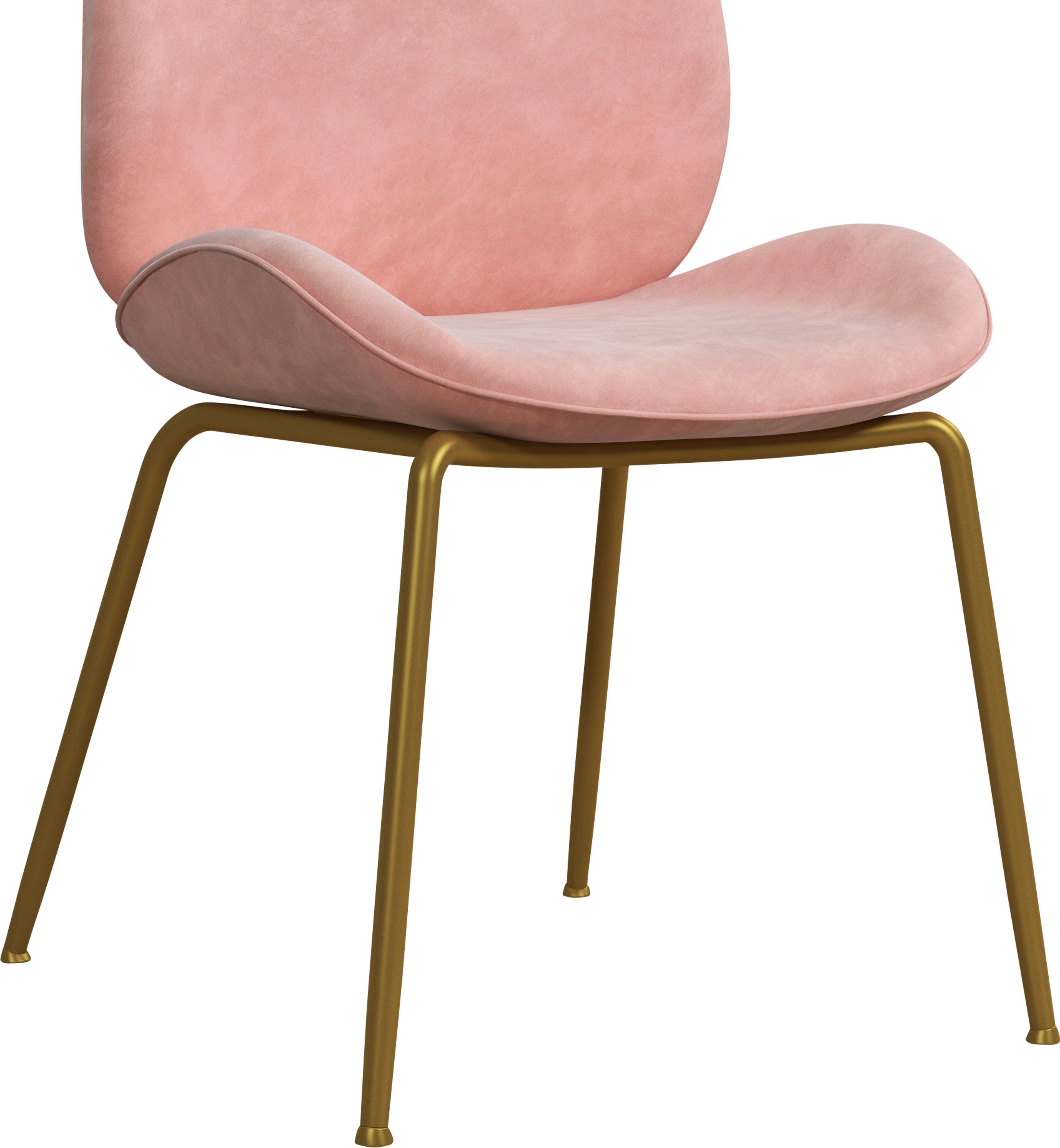 CosmoLiving by Cosmopolitan Eetkamerstoel Astor Zacht verdikte zitting en rugleuning, messingkleurig frame, zithoogte 47 cm (1 stuk)