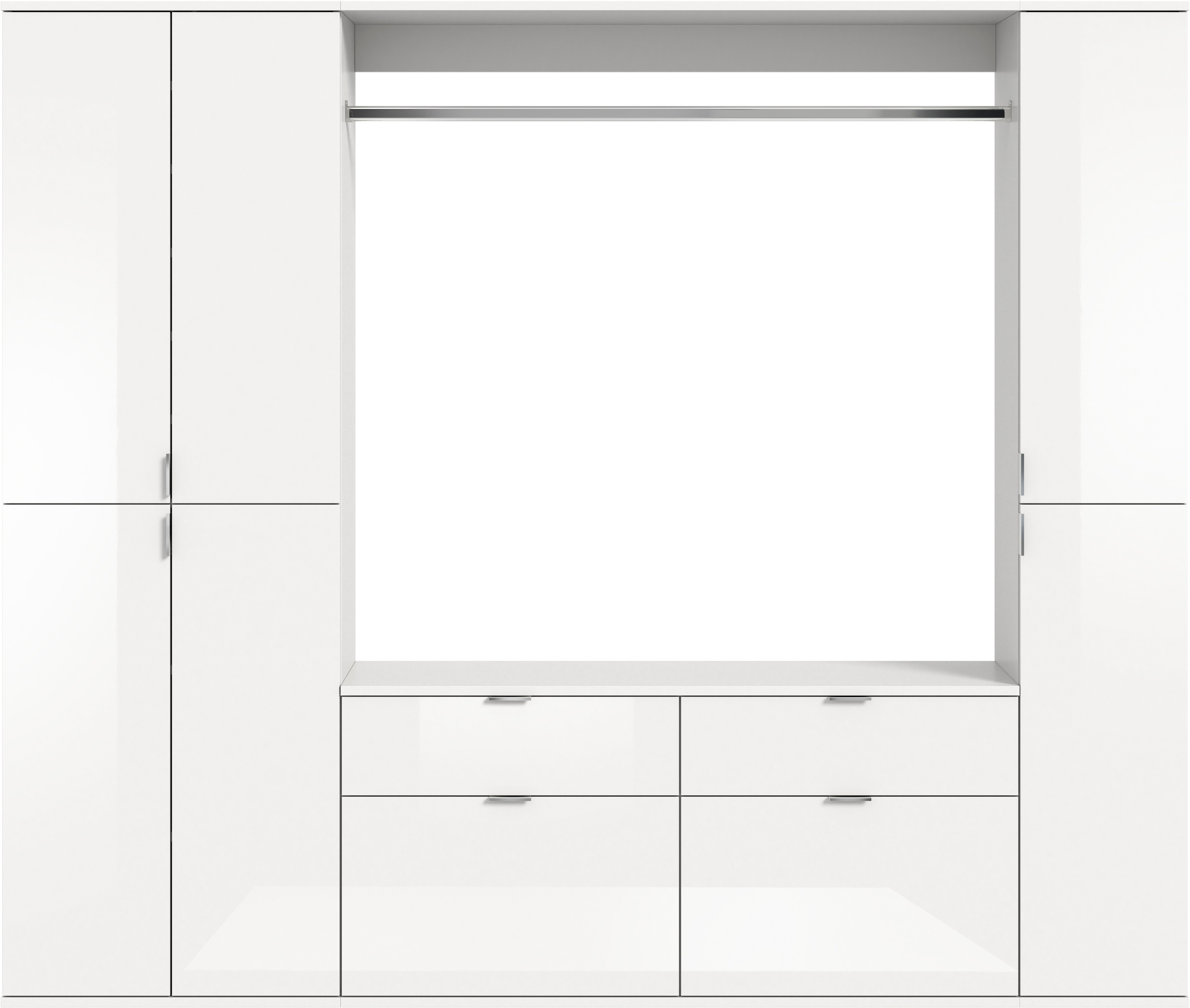 INOSIGN Halmeubelset Trondheim, Breedte 212 cm, 5-delig, bestaande uit: 2x garderobekast, 1 commode, 1 kledingstang, 1 legplank (set, 4-delig)