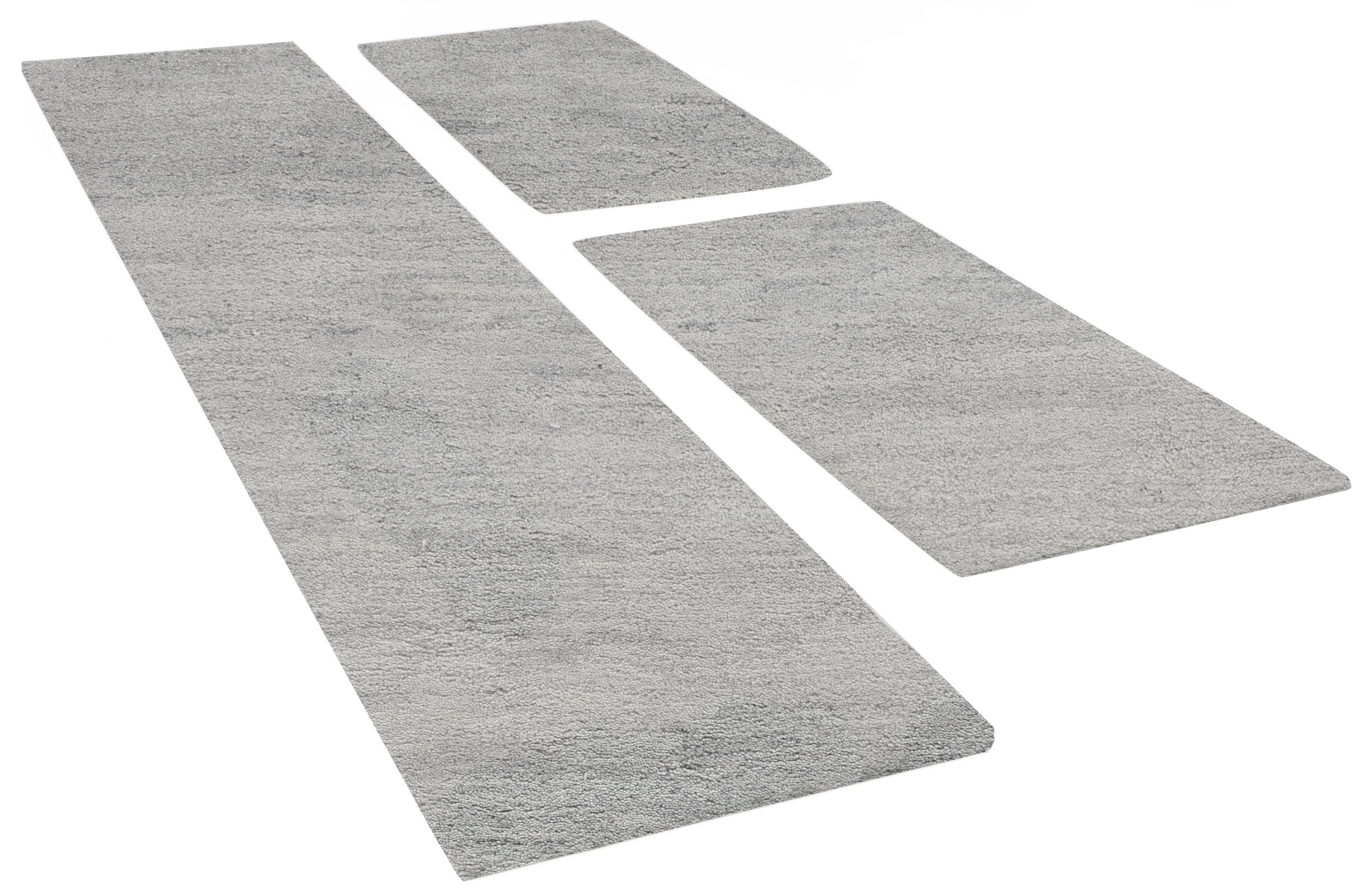 THEKO Set slaapkamerkleedjes Maloronga uni echt berbervloerkleed, zuivere wol, met de hand geknoopt bedvloerkleden beige