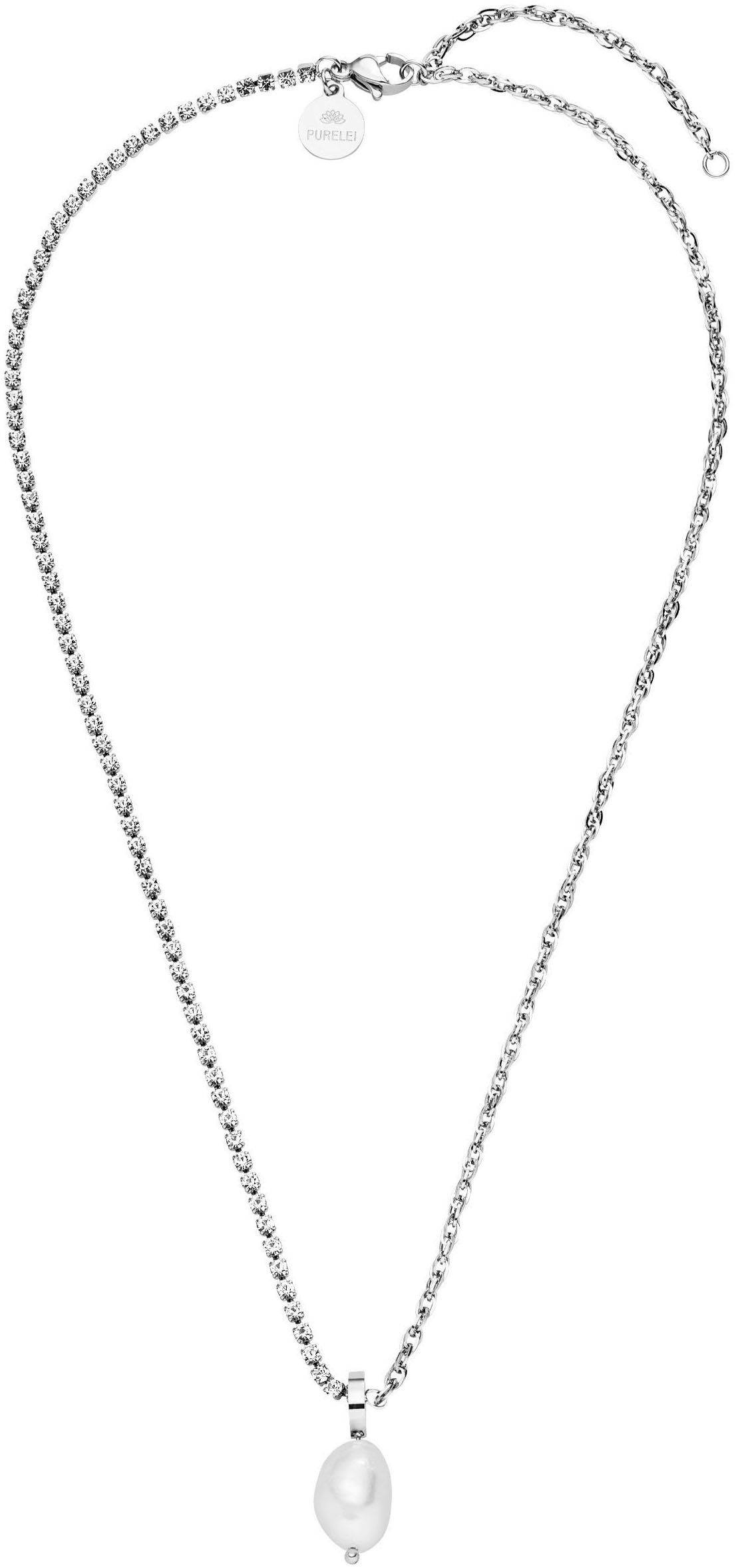 Purelei Ketting met hanger Sieraad cadeau Elua glitter, 2108 met zirkoontjes (synth.) - met zoetwater-cultivéparel