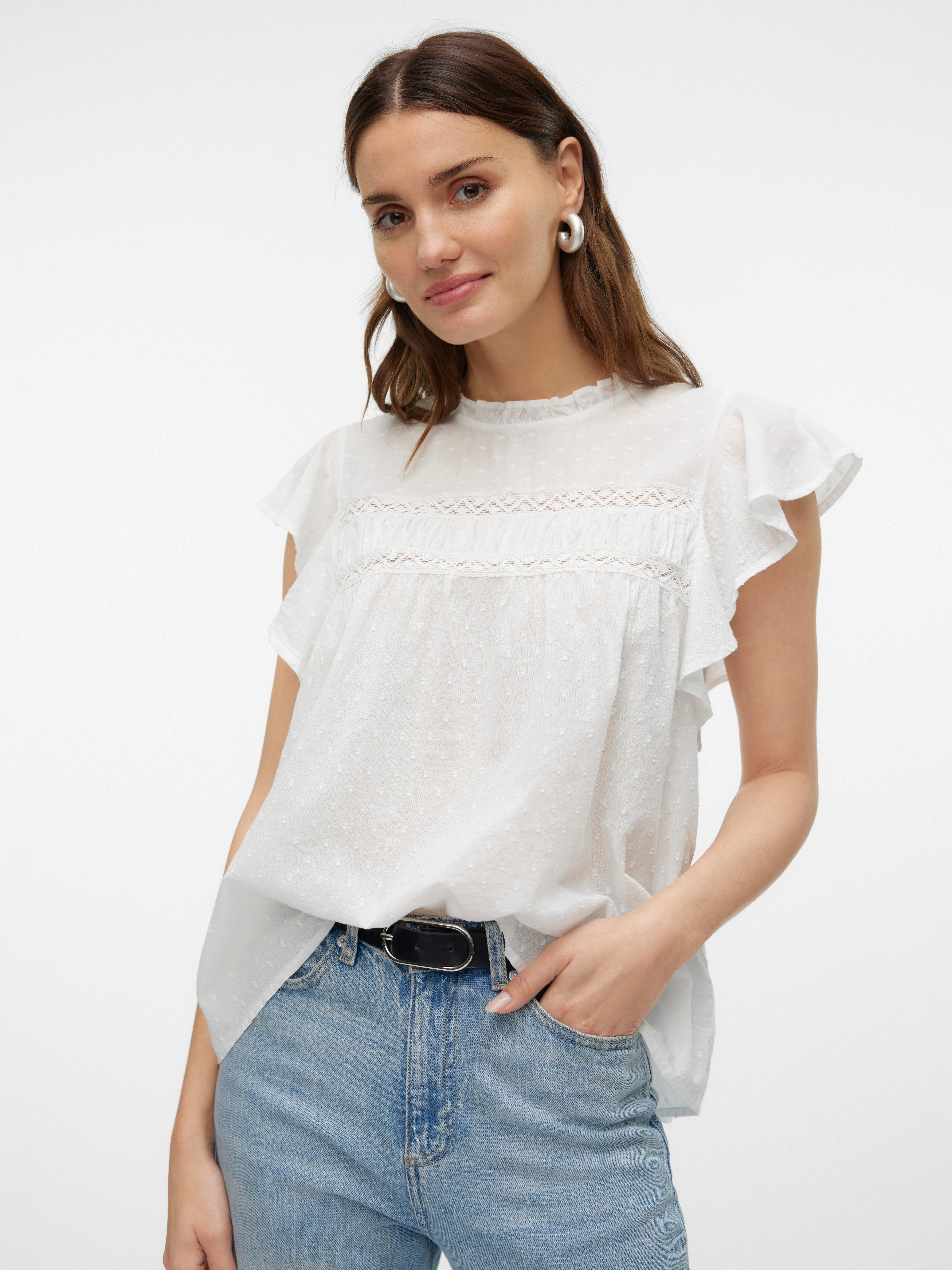 Vero Moda Shirt VMTRINE SL LACE TOP WVN NOOS