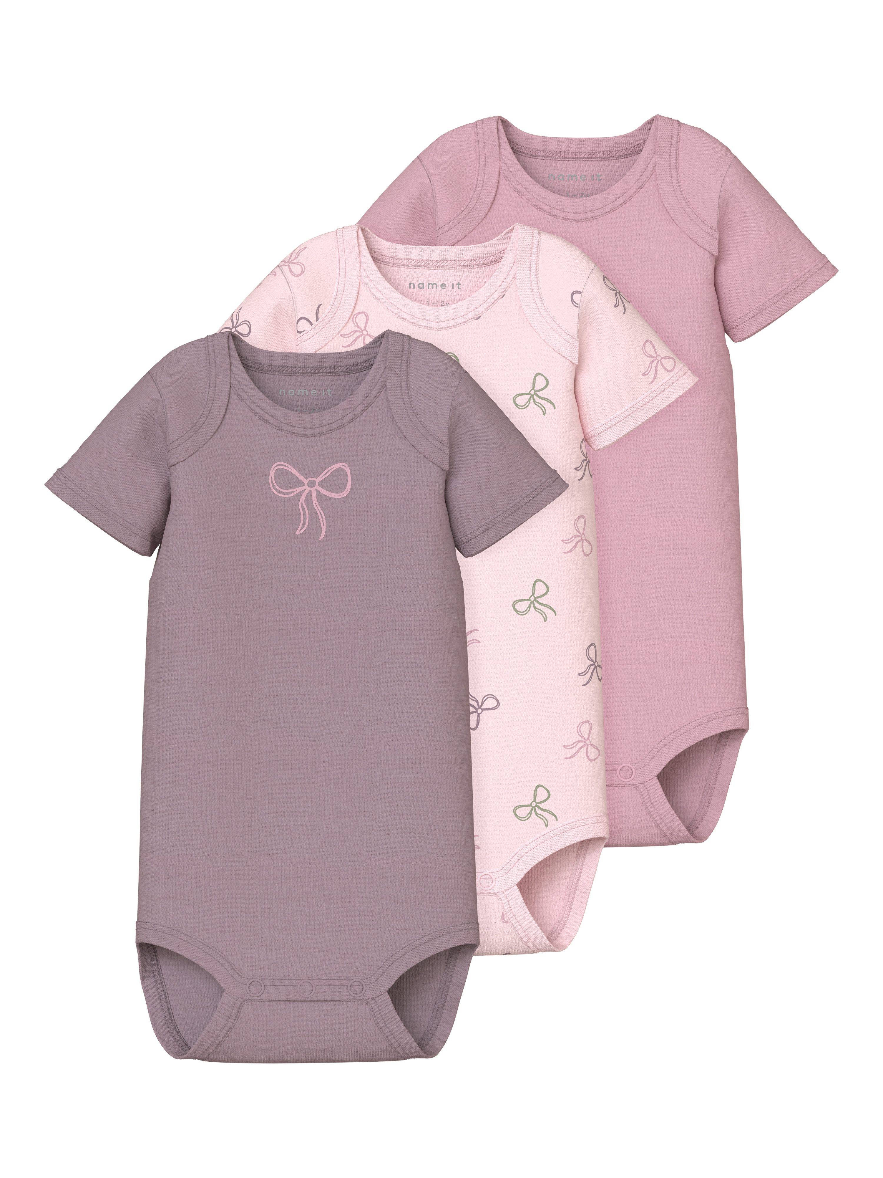 Name It Body NBFBODY 3P SS BARELY PINK BOW NOOS (set, 3-delig)