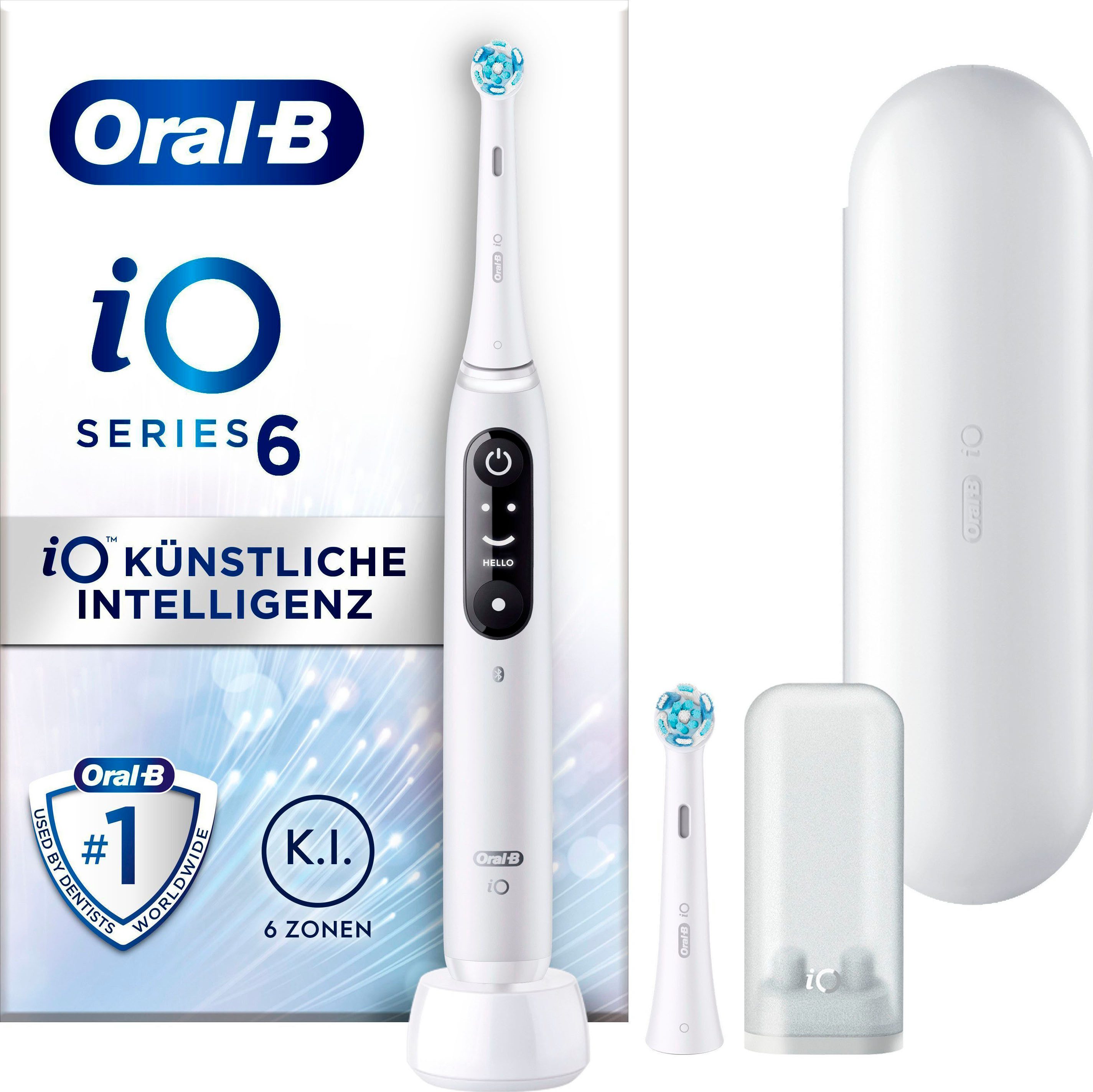 Oral B Elektrische tandenborstel IO 6 met magnet technologie, display, 5 reinigingsstanden, reisetui