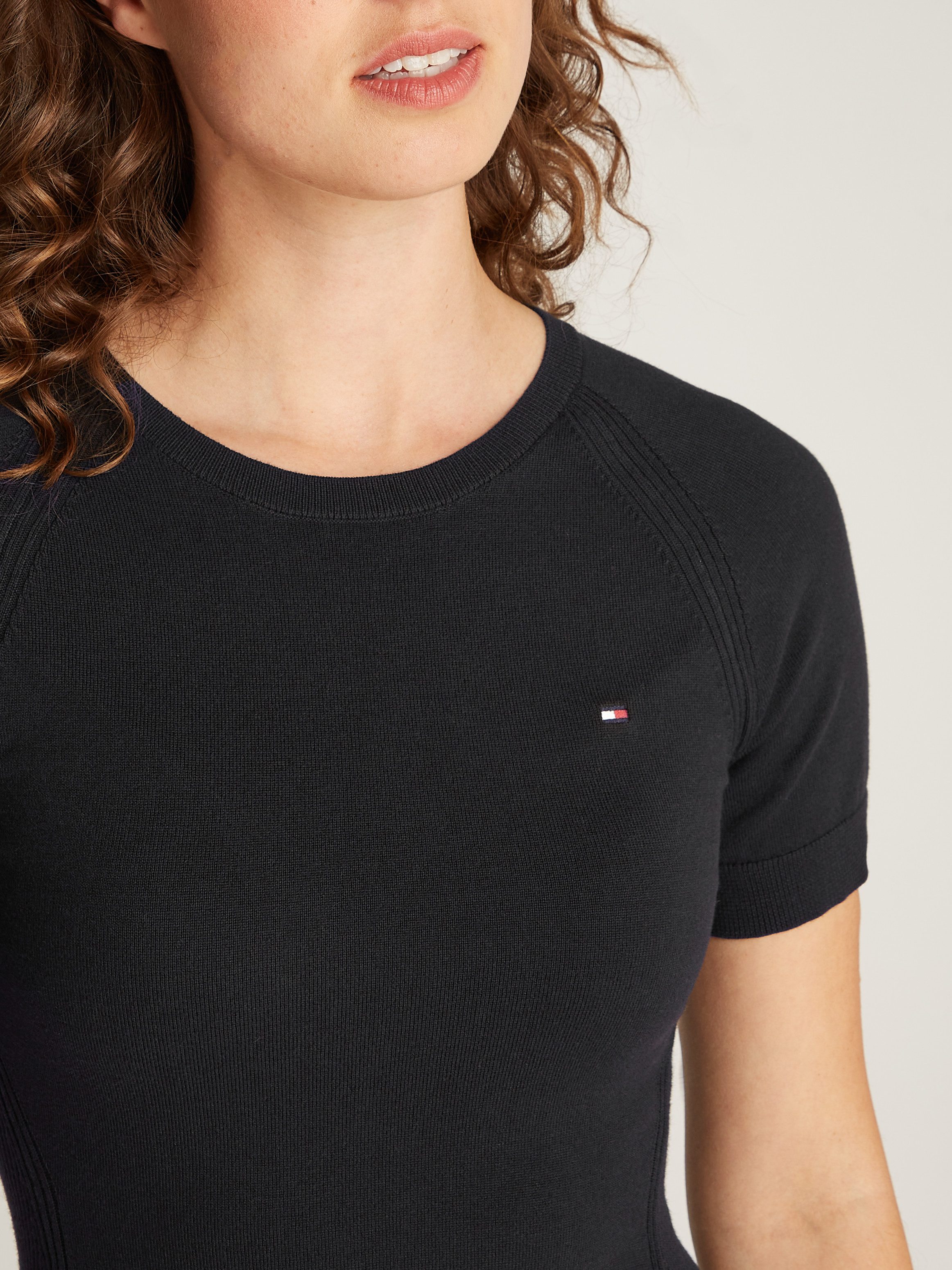 Tommy Hilfiger Jerseyjurk CO JERSEY STITCH F&F DRESS met logoborduursel op borsthoogte