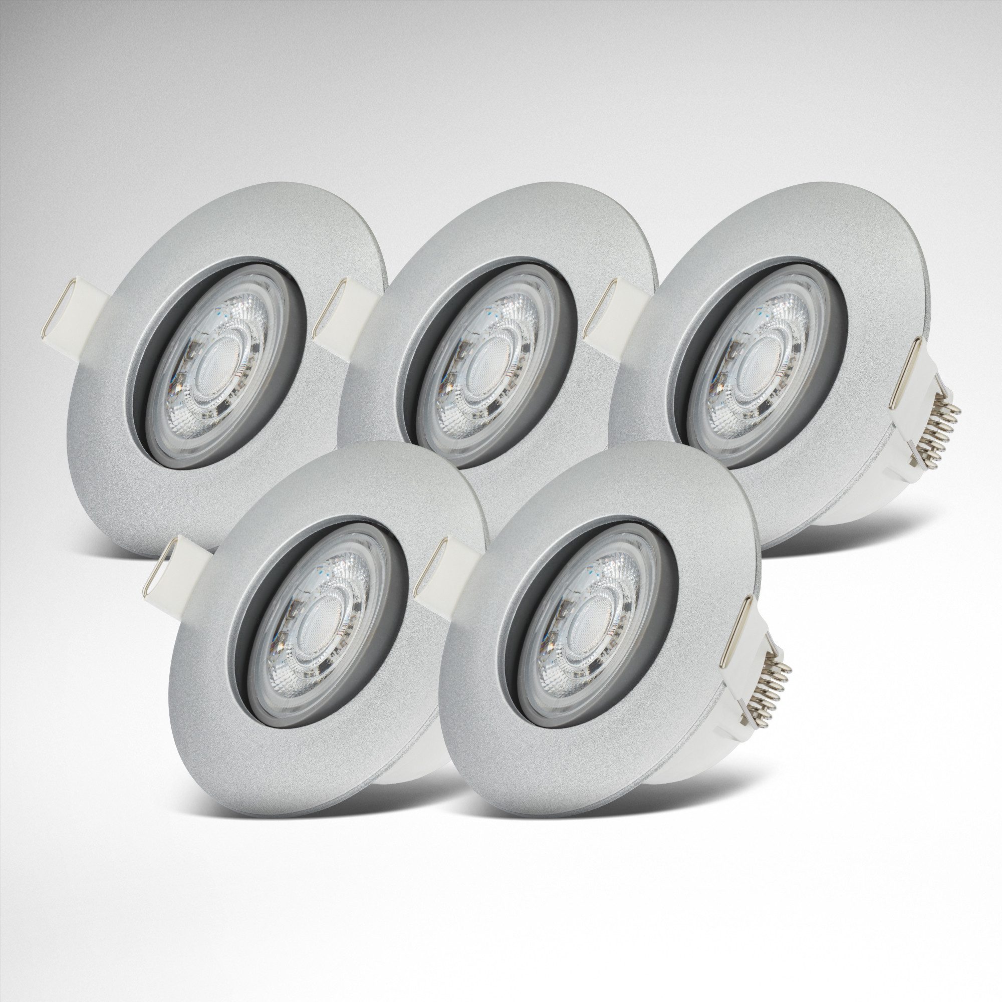 B.K.Licht Ledinbouwlamp 5-pack badkamer inbouwspots, IP65, dimbare plafondspots (5 stuks)
