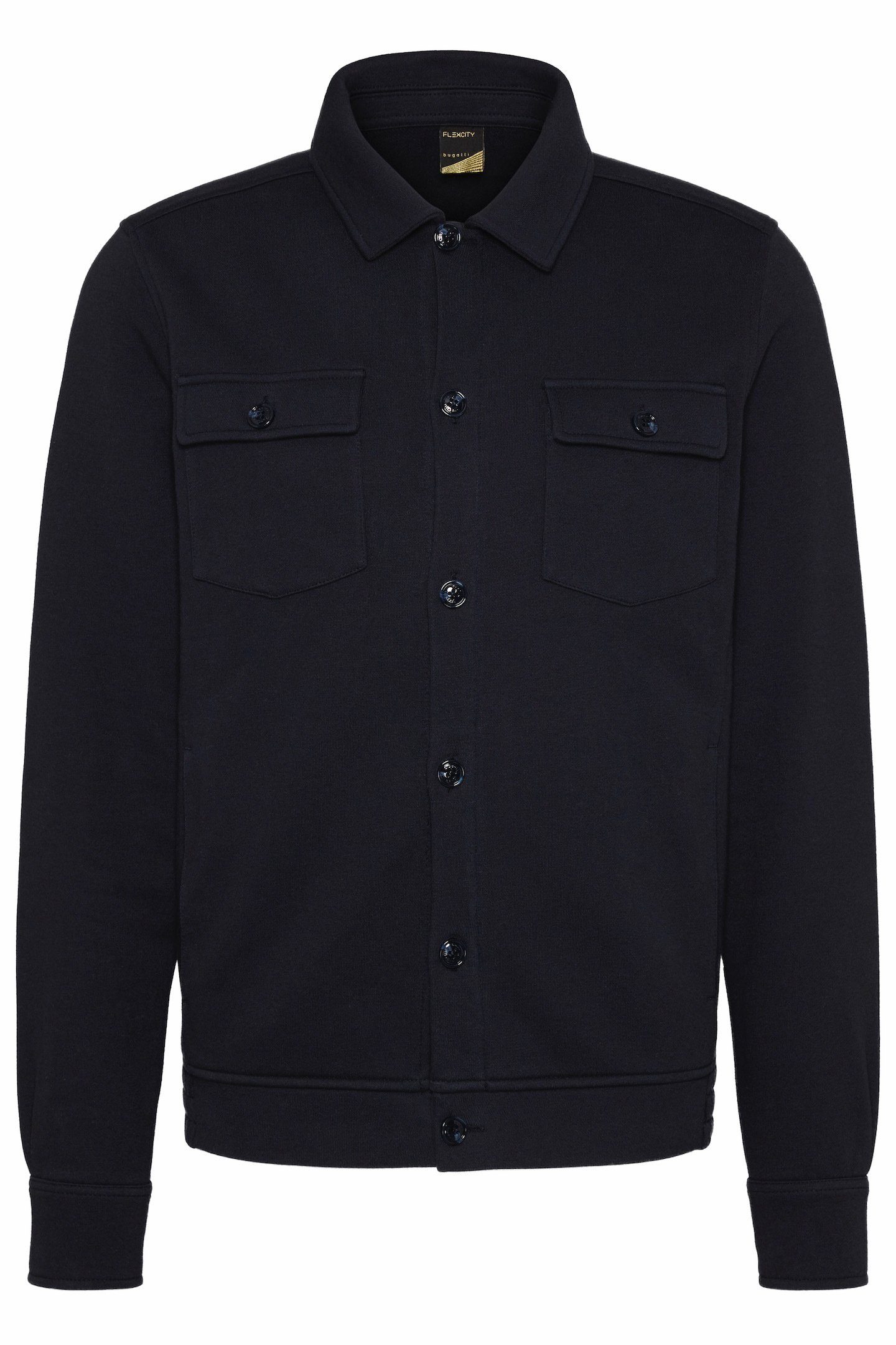 Bugatti Sweatvest in overhemd-look
