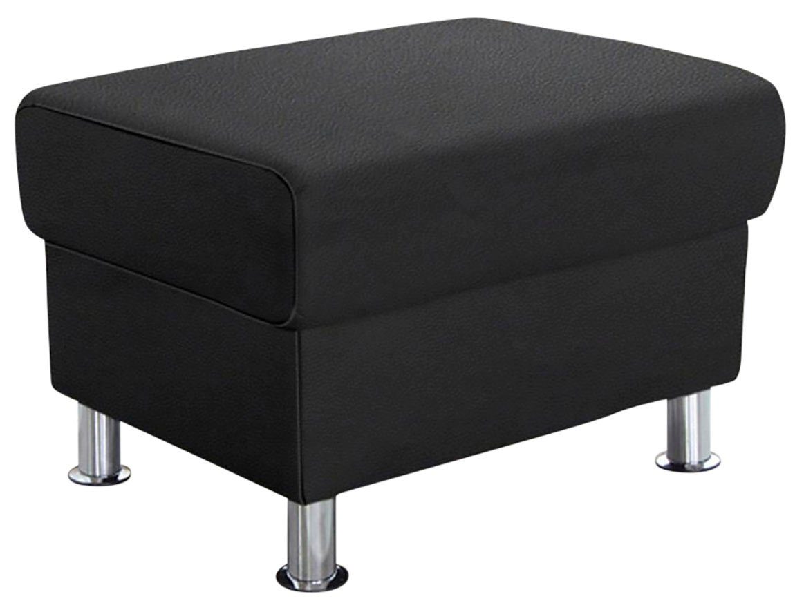 TRENDMANUFAKTUR Hocker Rondo, poef bij de serie, breedte 67 cm, chromen voeten Voetenbank optioneel met verenkern, in verschillende bekledingen bestelbaar