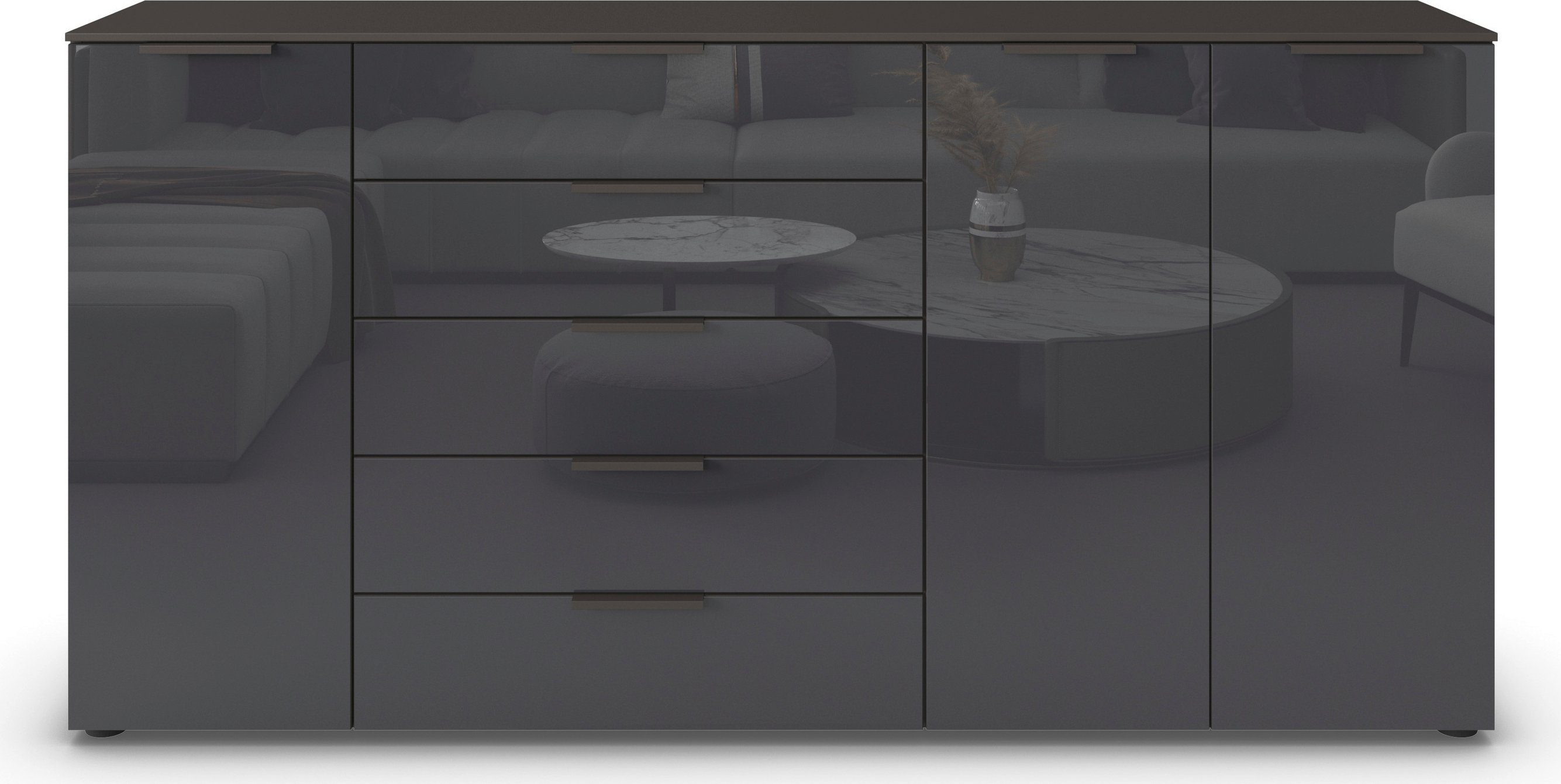 rauch Kast met laden en deuren Commode deurkast sideboard combikast FLIPP met glasfront