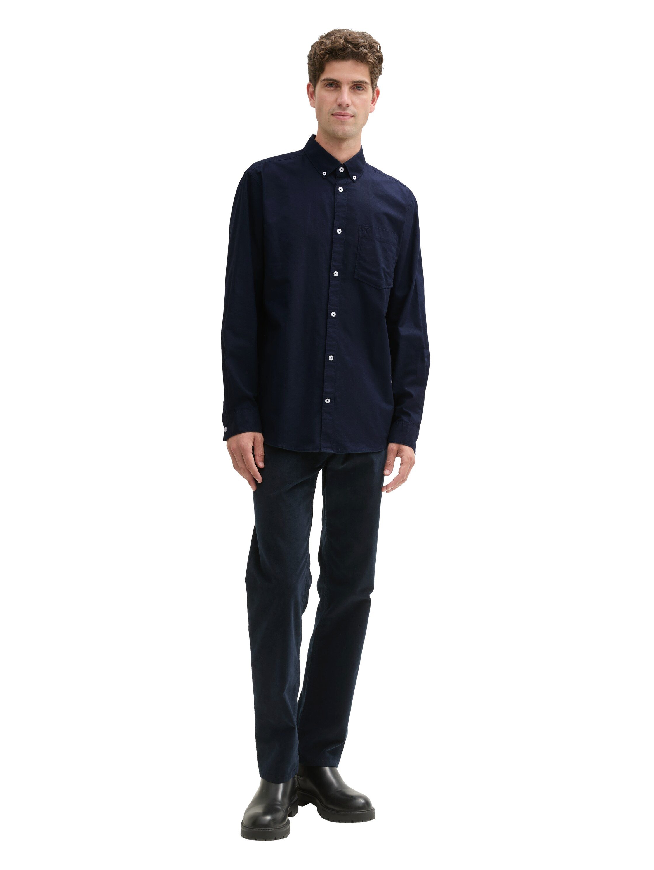 Tom Tailor Overhemd met lange mouwen Oxford met borstzak