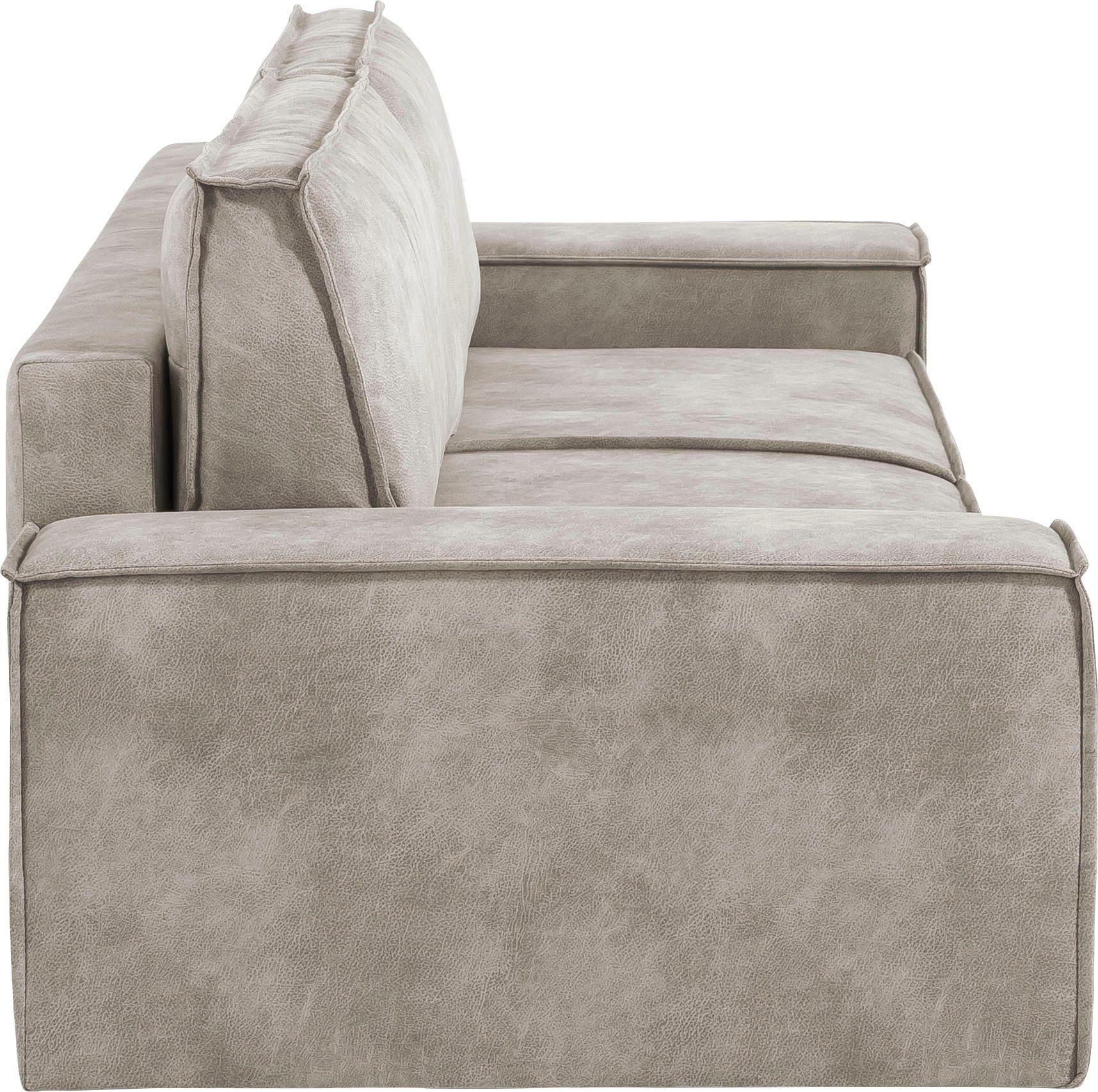 Home affaire 3-zitsbank SHERWOOD slaapbank (257 cm) ribfluweel, velours, vintage lederlook