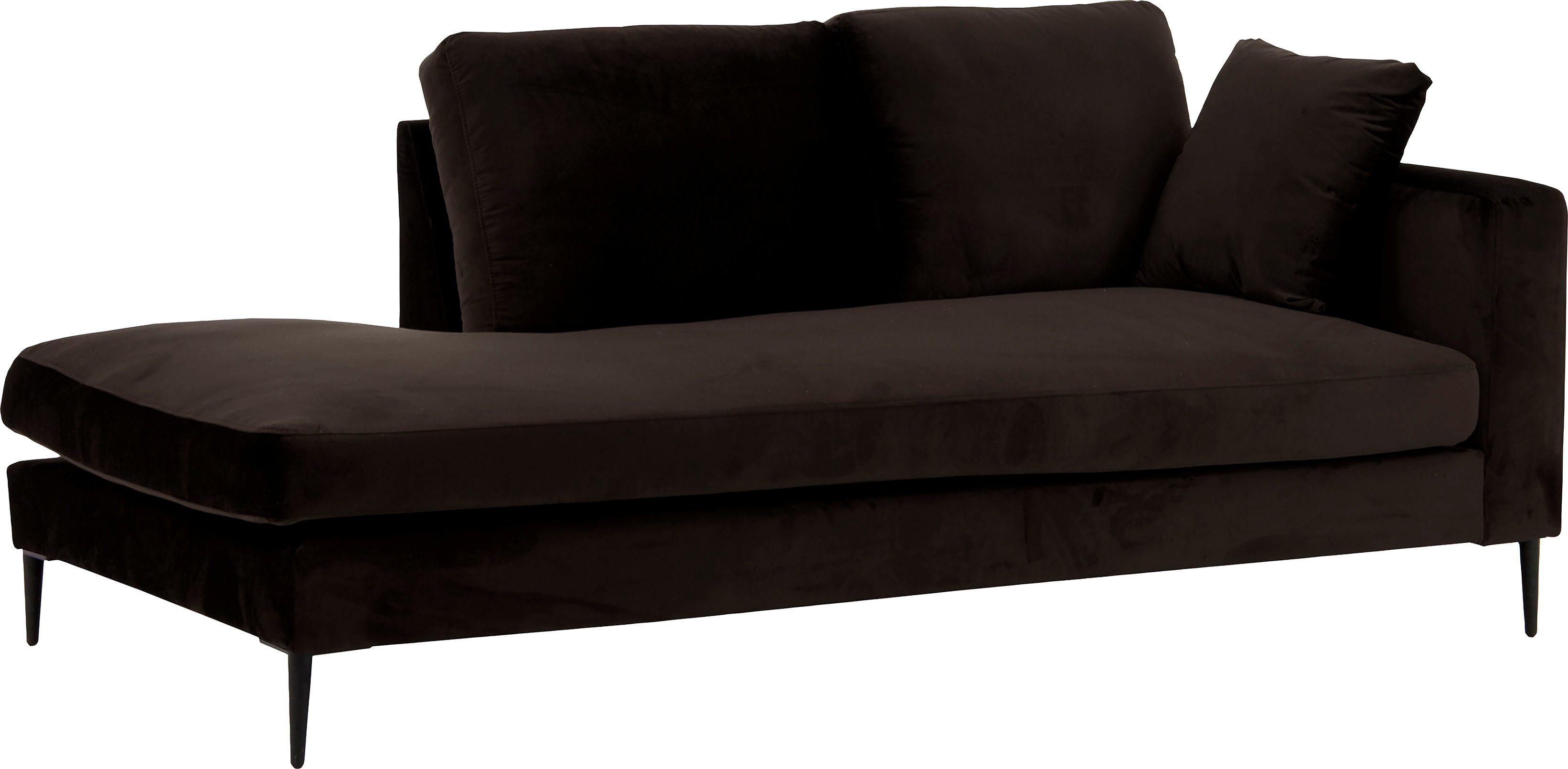 Leonique Récamier Cozy chaise longue, afmetingen B/D/H: 195/97/80 cm met los kussen en metalen poten, armleuning naar keuze links of rechts