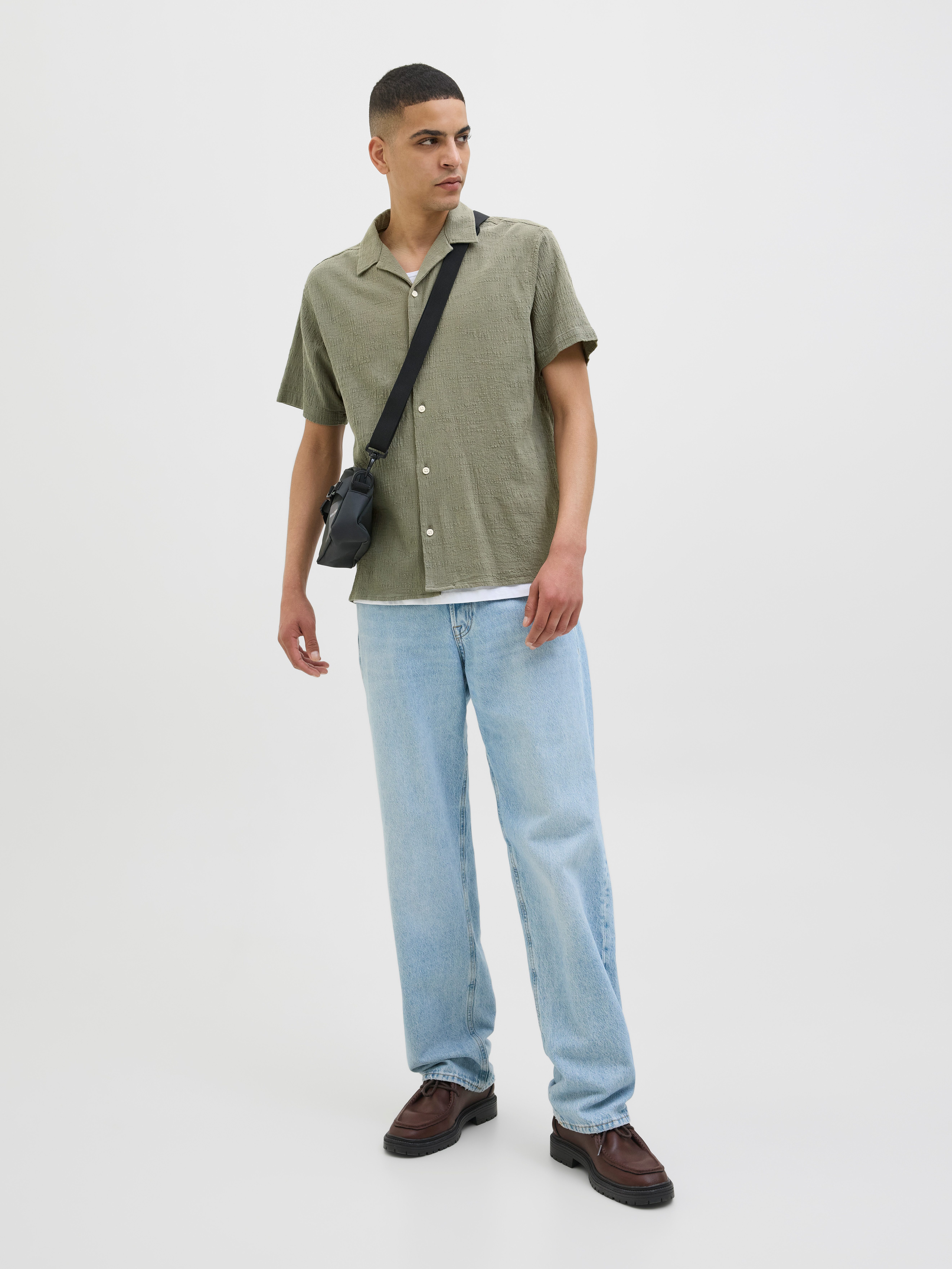Jack & Jones Overhemd met korte mouwen JORLUKE CRINKLE RESORT SHIRT SS SN