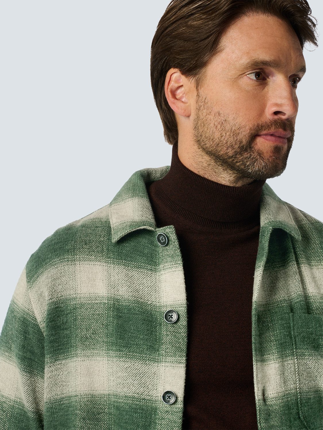 NO EXCESS Shirt met lange mouwen Overshirt in ruitontwerp