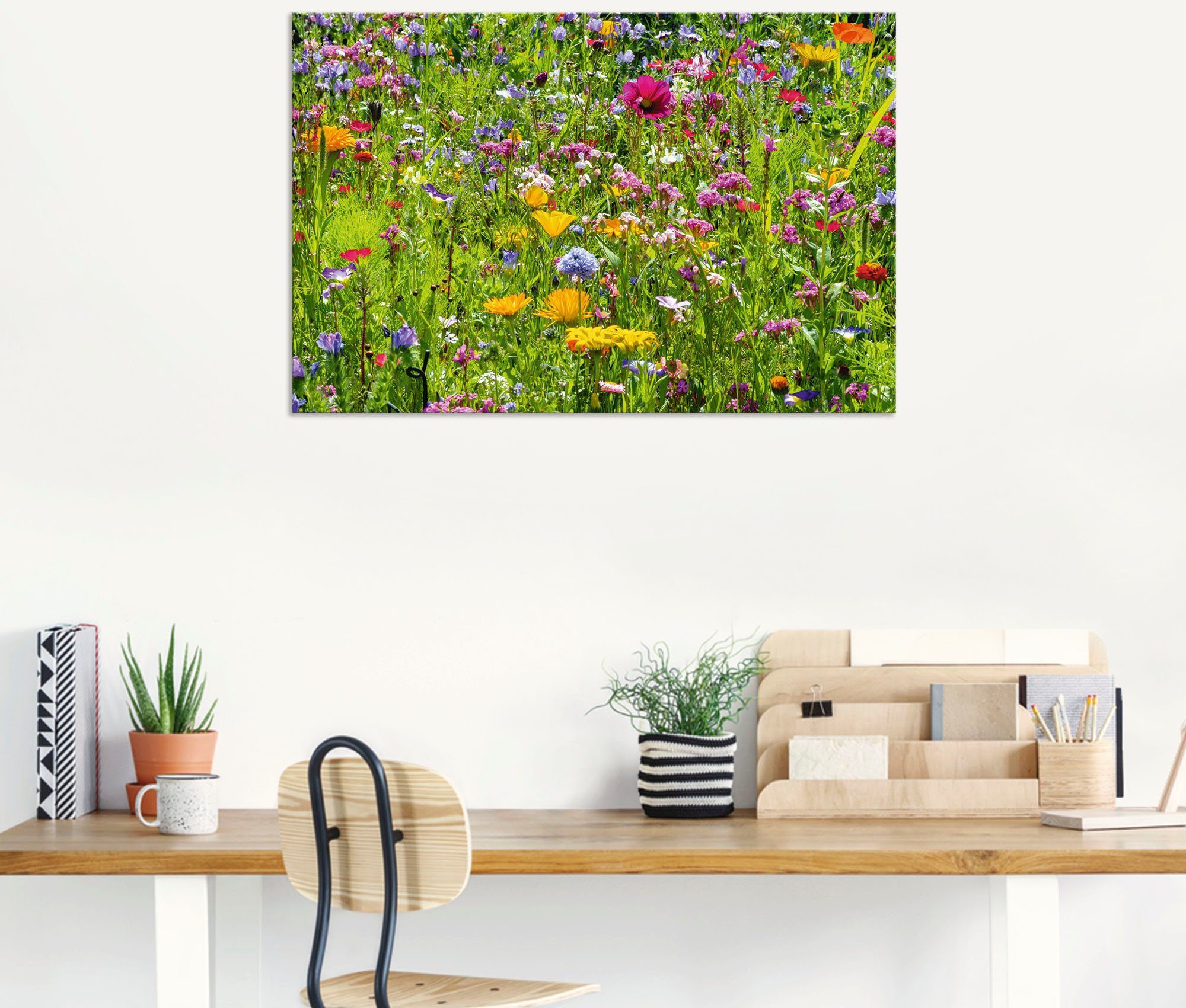 Artland Artprint Veelkleurige bloemenweide als artprint van aluminium, artprint voor buiten, artprint op linnen, poster, muursticker