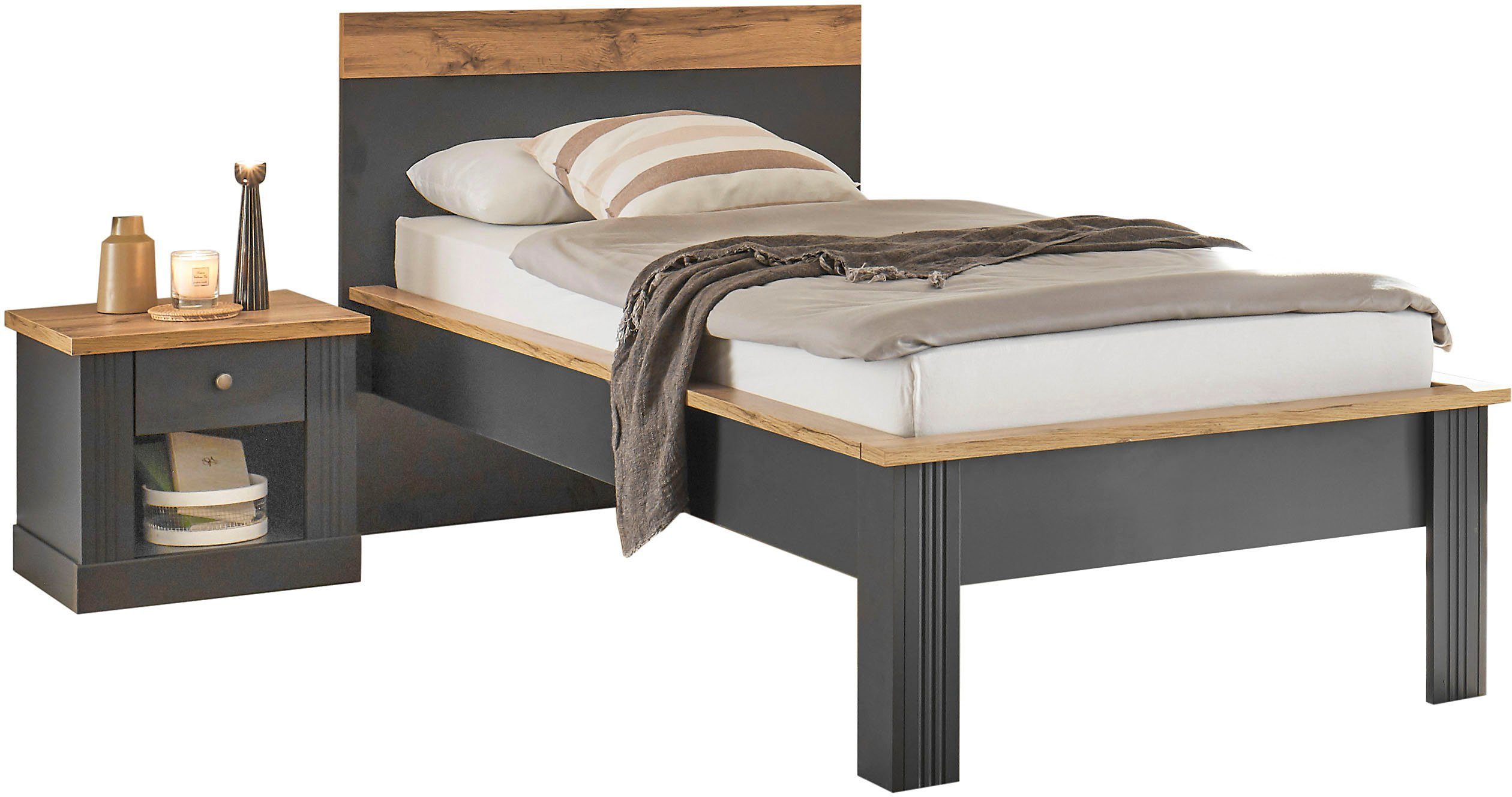 Home affaire Slaapkamerserie Westminster Bed breedte ligoppervlak 90 of 140 cm en 1 nachtkastje