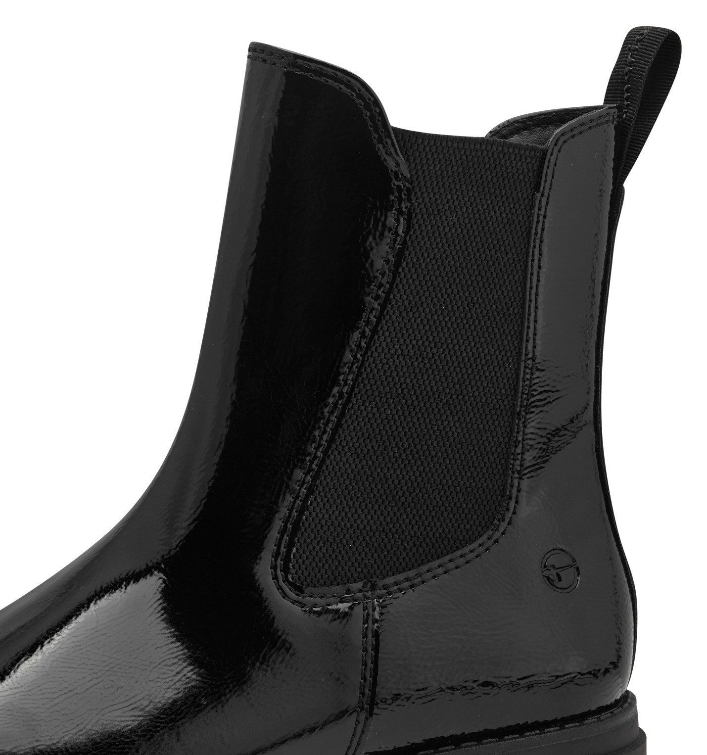 Tamaris Chelsea-boots hakken, enkellaars, zakelijke schoen, instaplaarzen, t-logo-decoratie