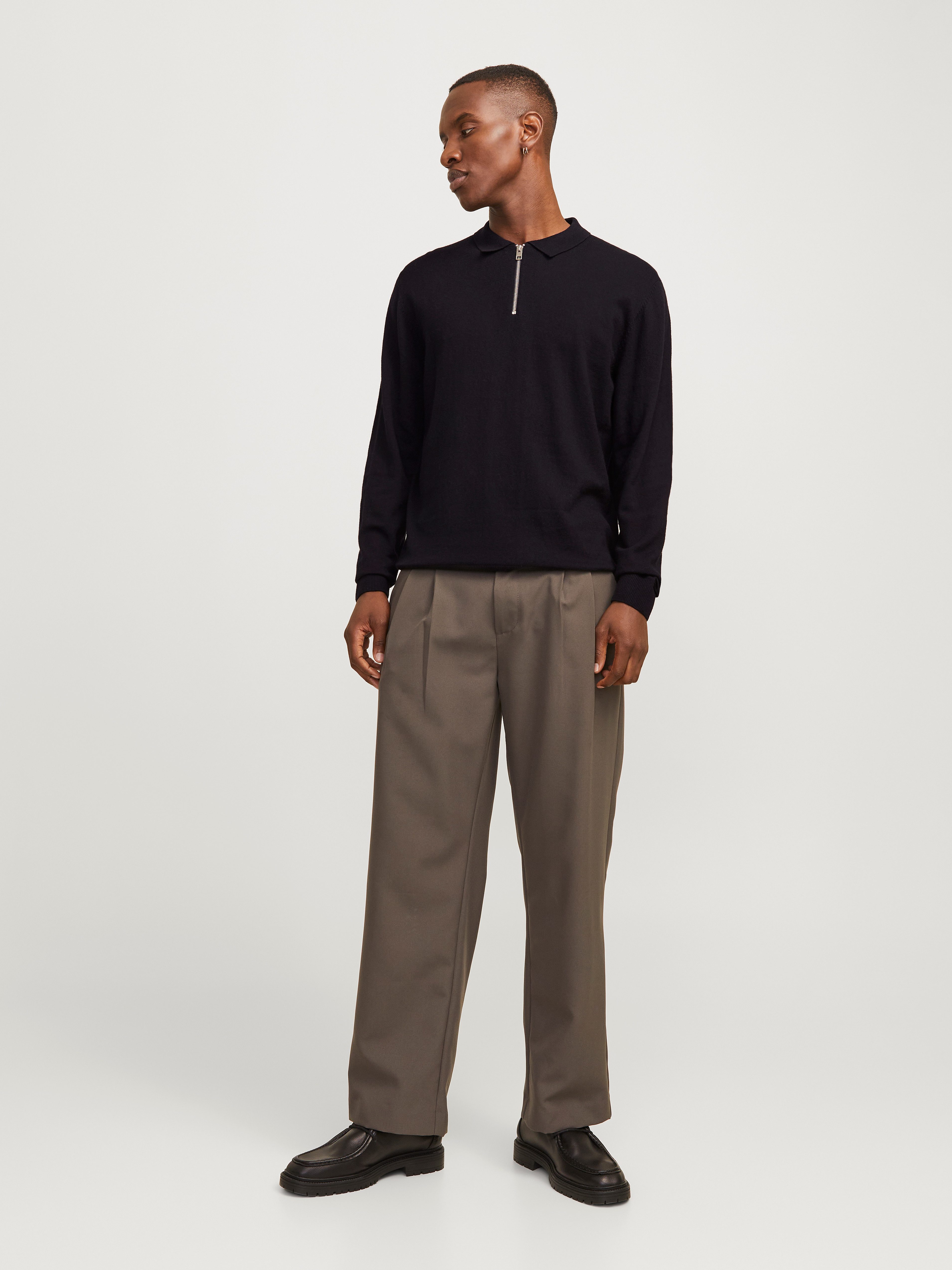 Jack & Jones Trui met polokraag JJEEMIL KNIT POLO HALF ZIP LS NOOS