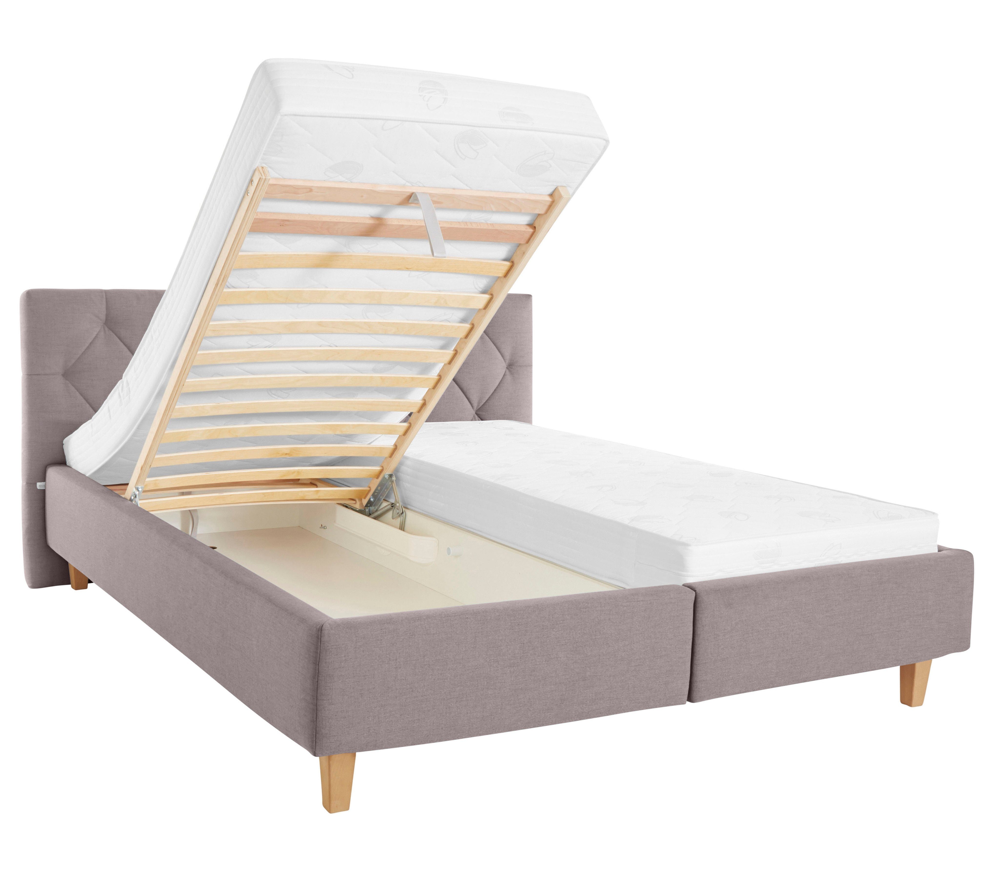 Guido Maria Kretschmer Home&Living Gestoffeerd bed Sunley 100 Kruisstiksel, hoofdbordhoogte 102 cm, zonder of met matras/lattenbodem