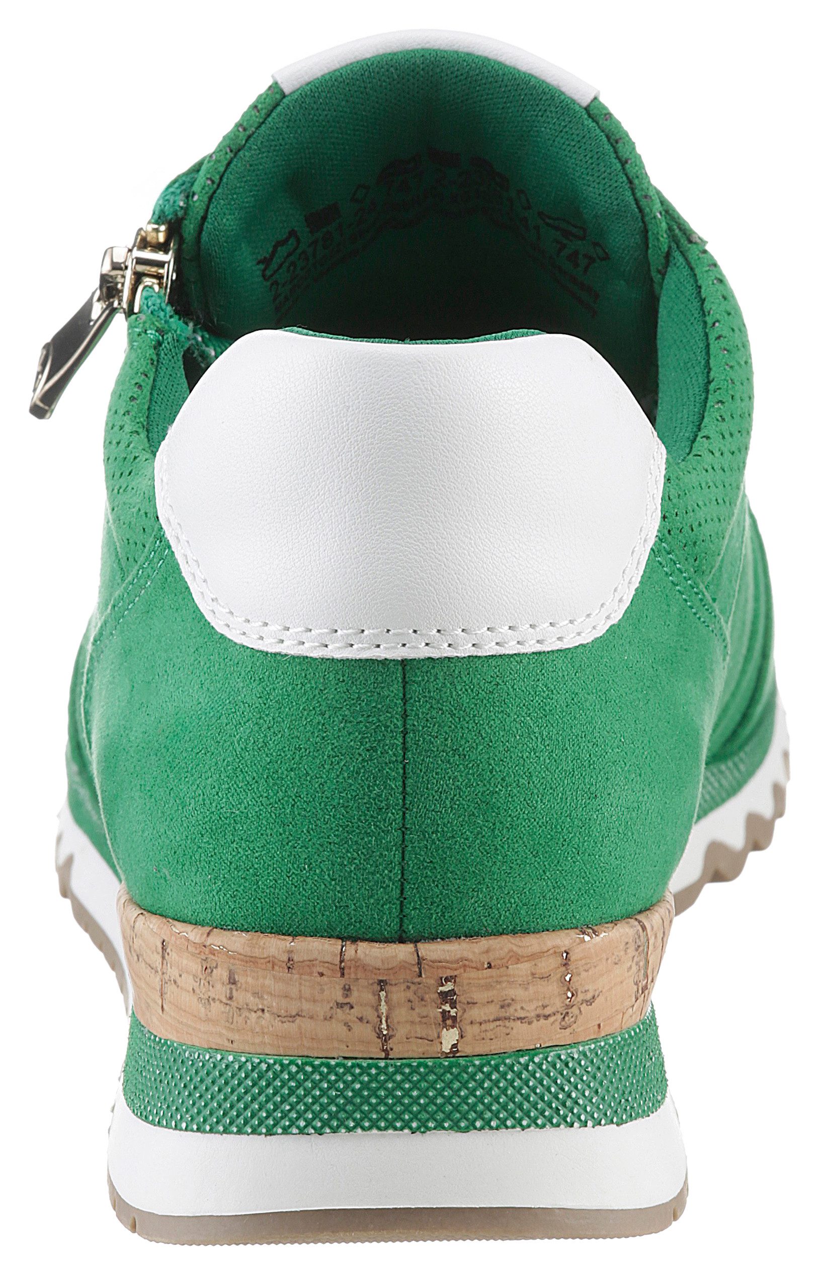 Marco Tozzi Sneakers met sleehak vrijetijdsschoen, lage schoen, veterschoen in vegan uitvoering