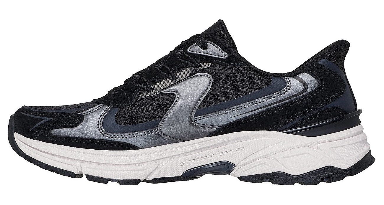 Skechers Slip-on sneakers STAMINA SPORT Retro sneaker, veterschoen met metallic accenten