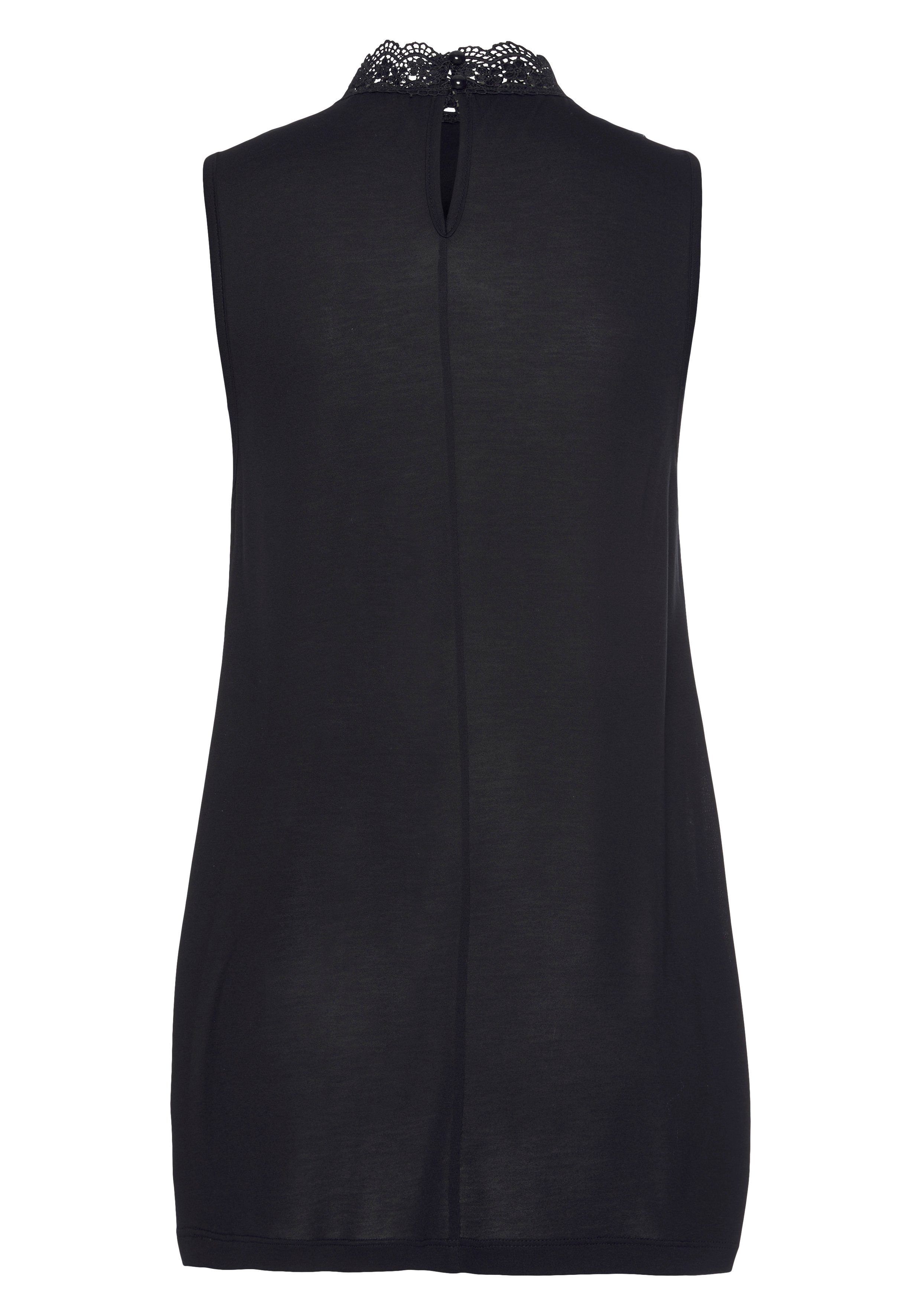 Lascana Kanten top met modieuze staande kraag, elegante dames-top met kant