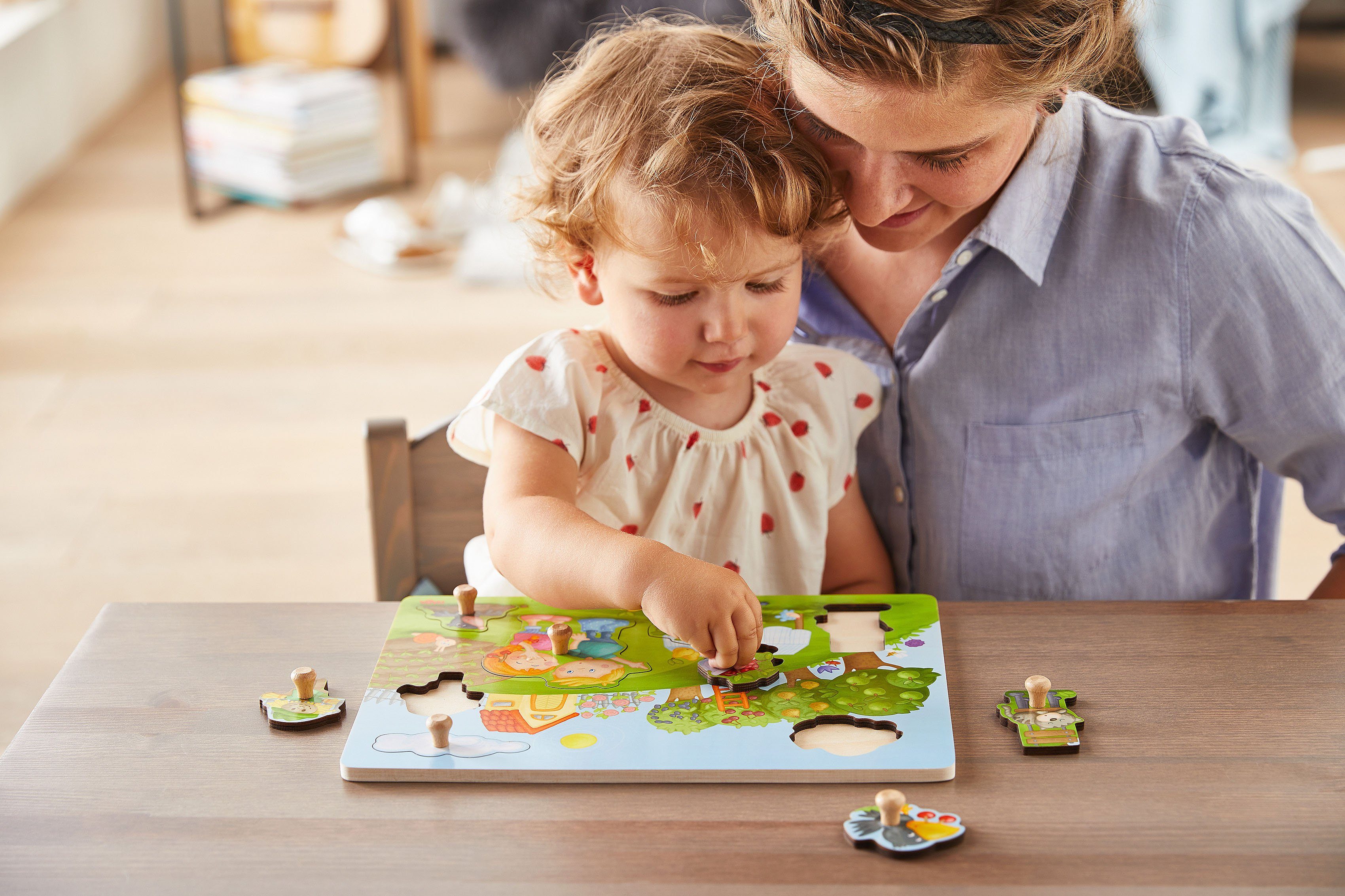 Haba Steekpuzzel Houten speelgoed, fruittuin (8-delig)