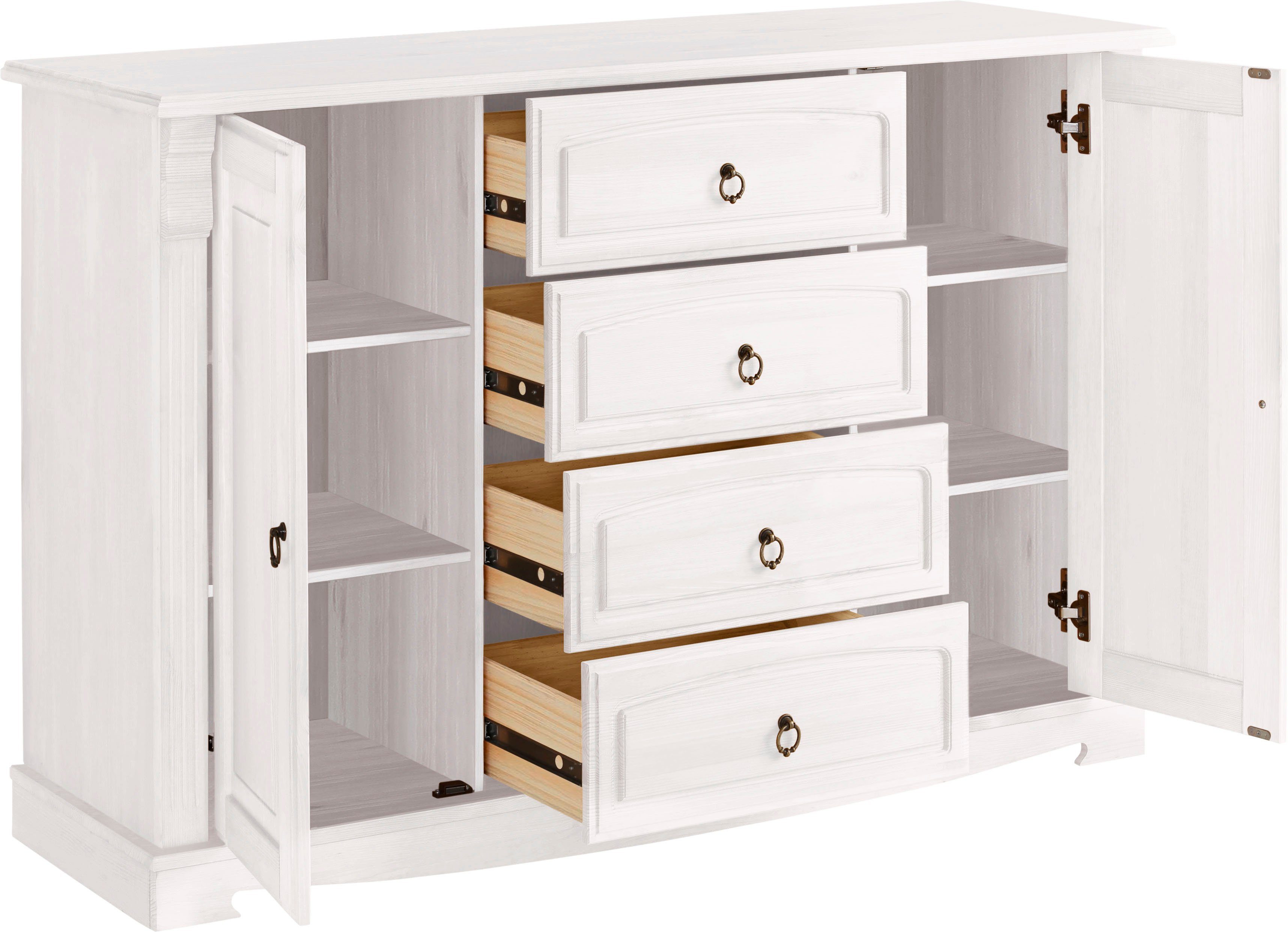 Home affaire Dressoir ANNA Commode van massief dennenhout, FSC®, breedte 140 cm
