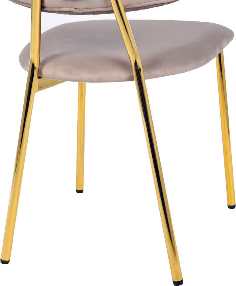 Kayoom Stoel Giselle 125 2-delige set, onderhoudsvriendelijke fluwelen bekleding met armleuningen, goudkleurige frame van roestvrij staal, fluwelen bekleding, decoratieve stiksels (set, 2 stuks)