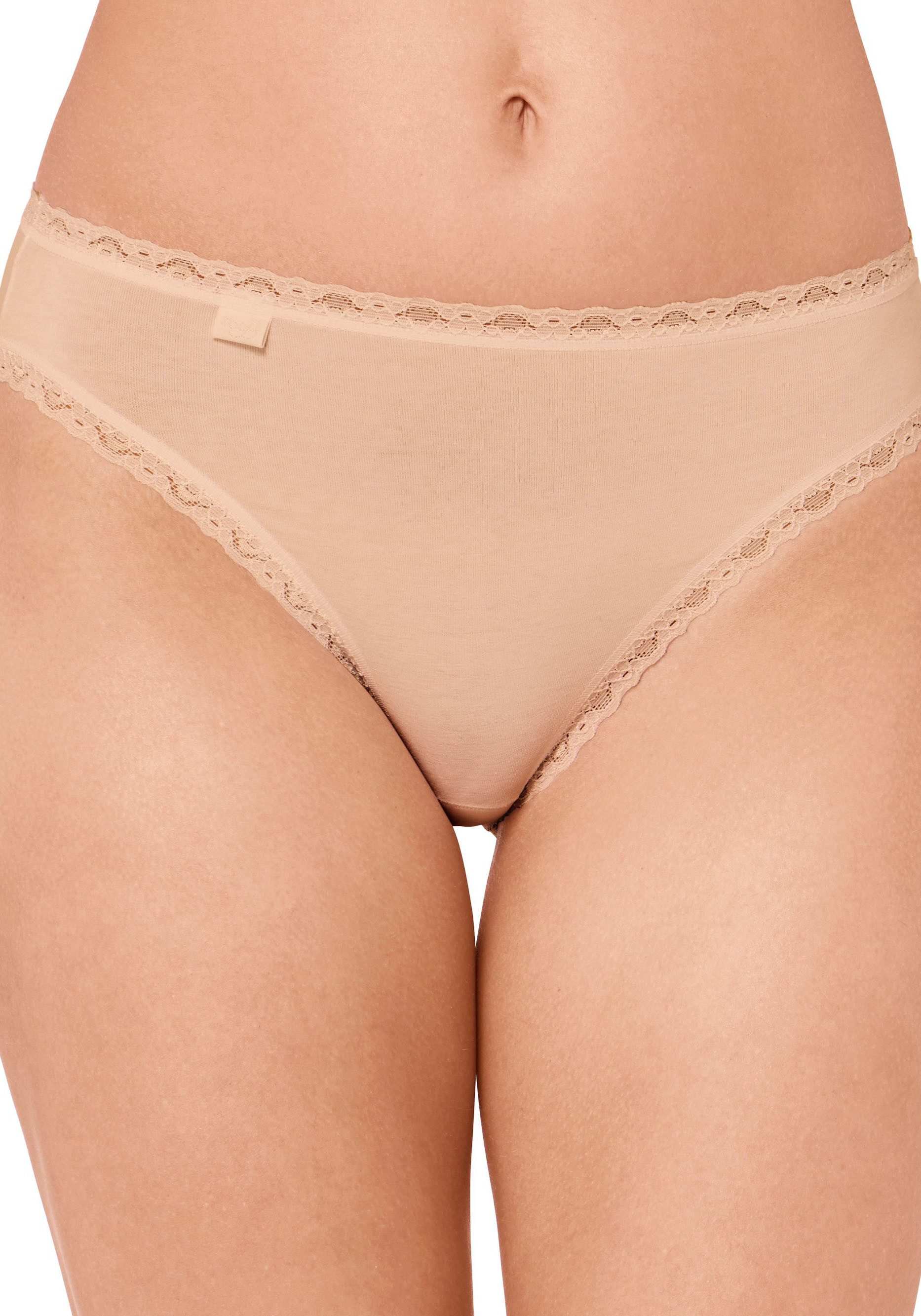 Sloggi Tailleslip 24 7 Cotton Lace edele kant platte naden katoenmix zacht vrouwelijke look (3 stuks)