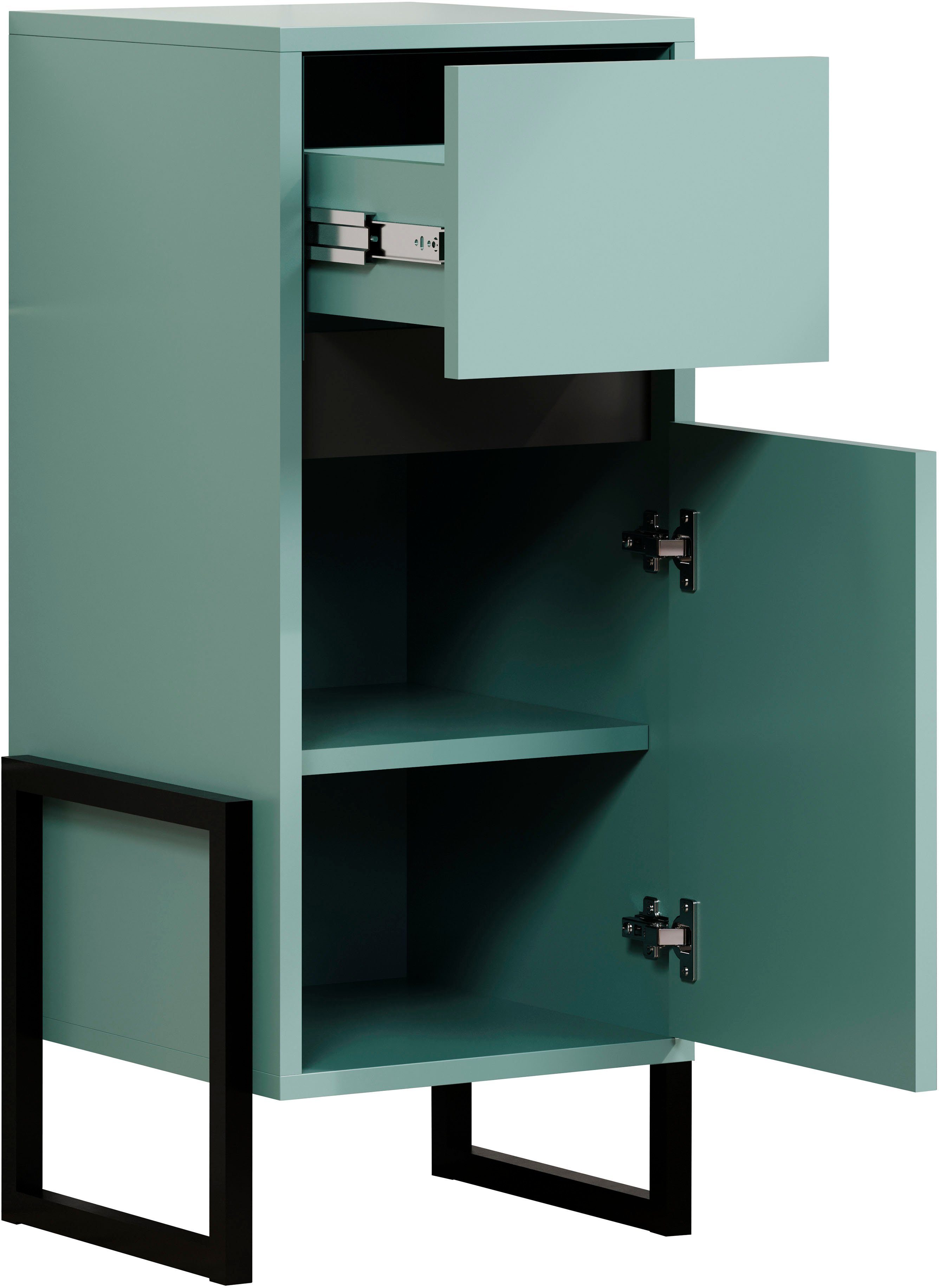 welltime Onderkast Malcesine Badkommode in donker turquoise met metalen frame - (B/D/H) 36/35/80 cm (1 stuk)