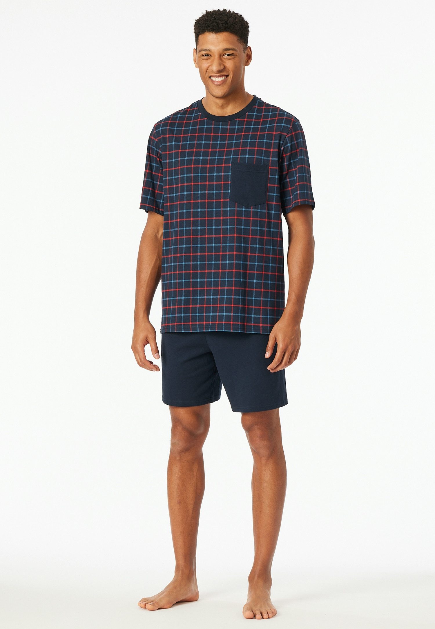 Schiesser Shortama Comfort Essentials met opgestikte borstzak (2-delig)