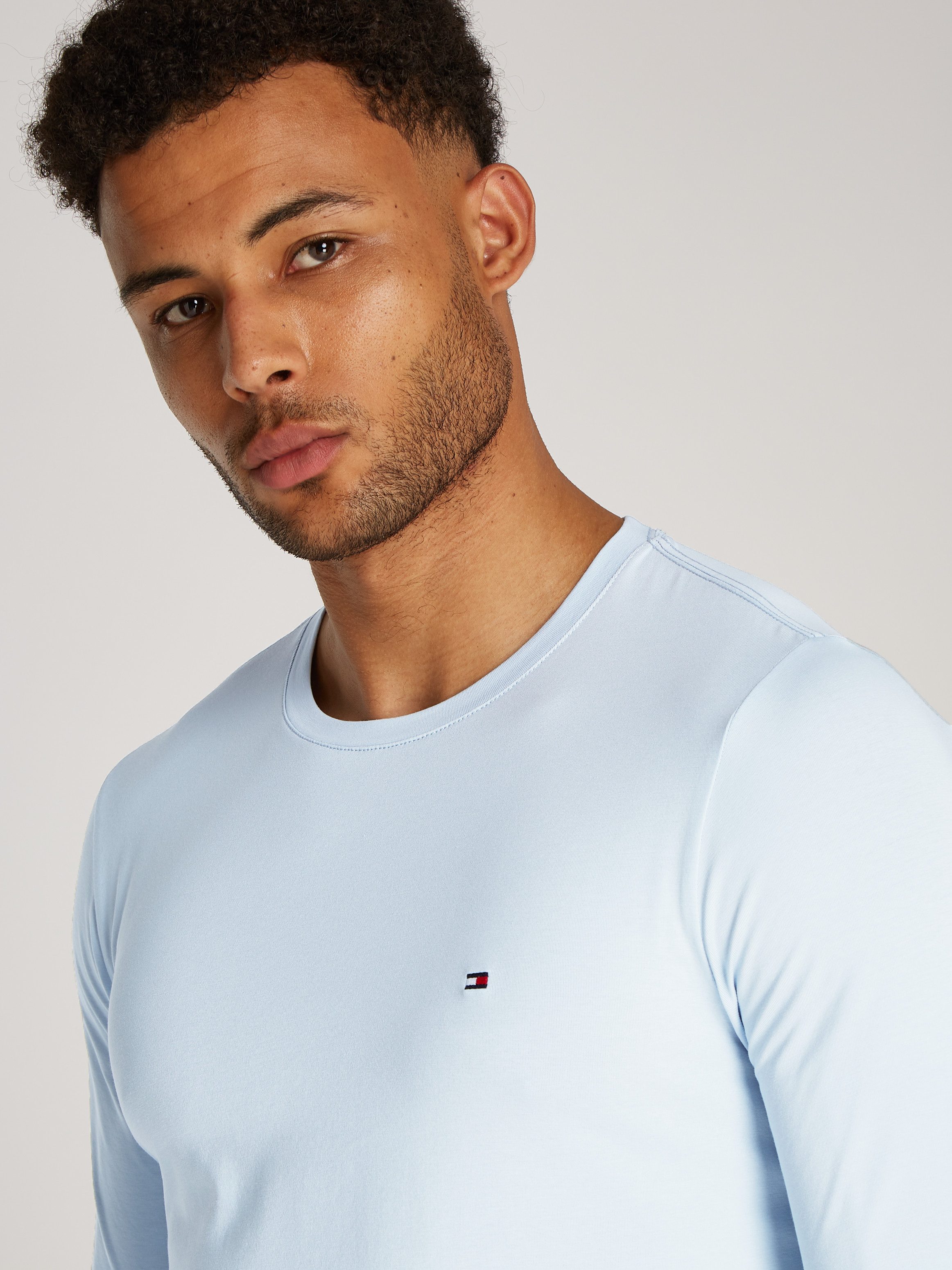 Tommy Hilfiger Shirt met lange mouwen STRETCH SLIM FIT LONG SLEEVE