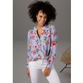 aniston casual blouse zonder sluiting met kleurrijke bloemenprint - nieuwe collectie blauw