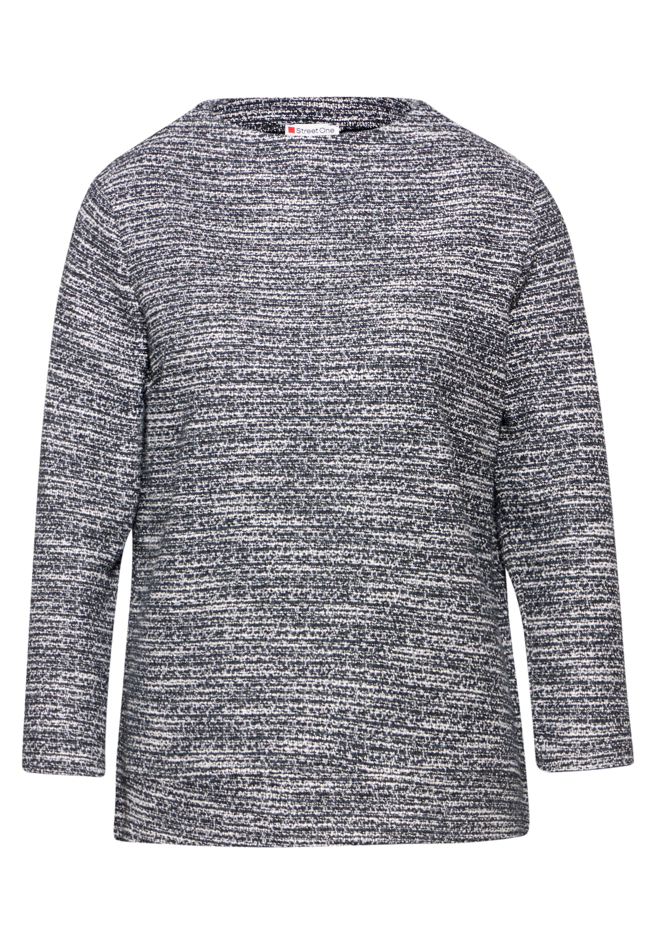 STREET ONE Shirt met 3/4 mouwen met bouclé structuur