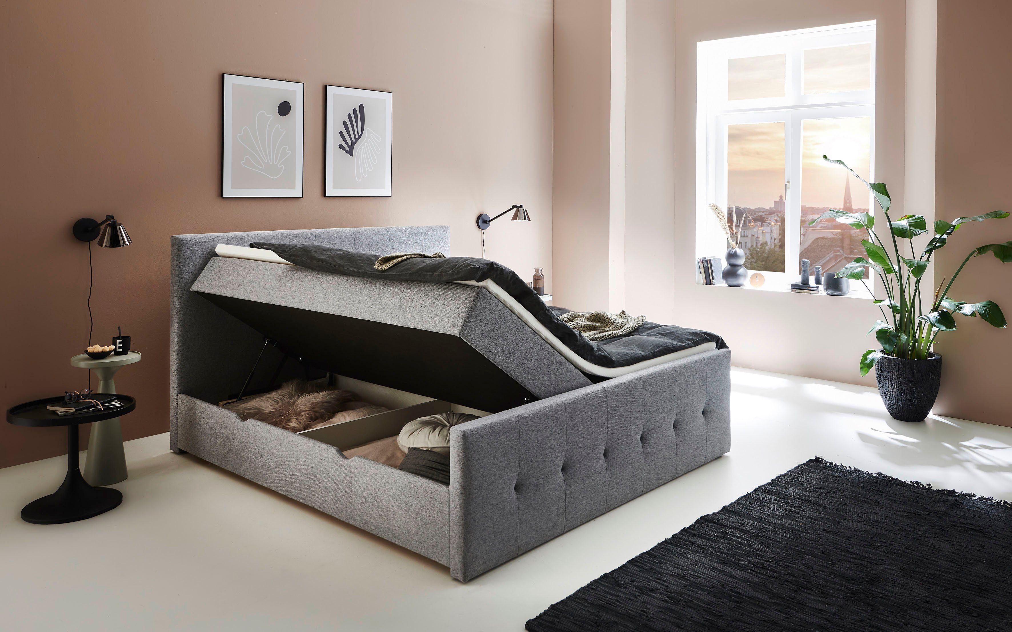 INOSIGN Boxspring Tessaja 180 x 200 cm, met bedkist, incl. topmatras
