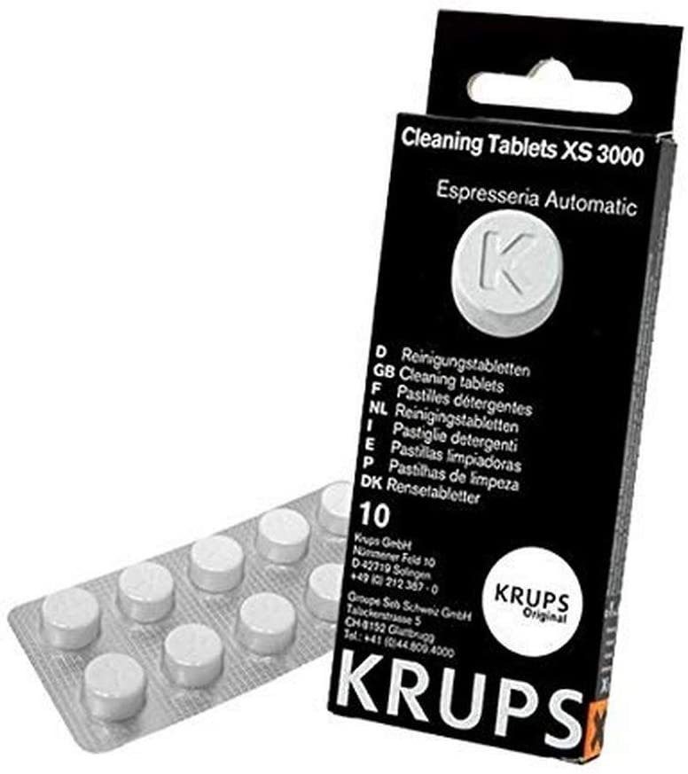 Krups Reinigingstabletten XS3000, voor elke krups volautomaat, 10 stuks, hygiënische...