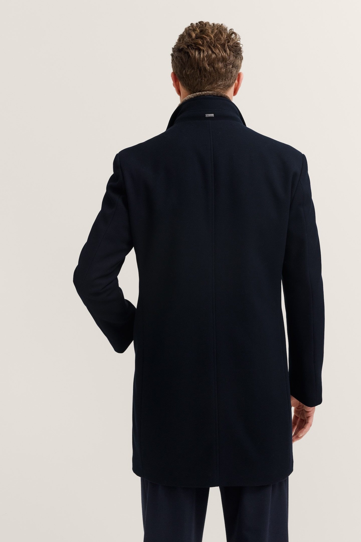 Bugatti Korte jas Flexcity Stretch met vest-inzetstuk en kunstbontkraag