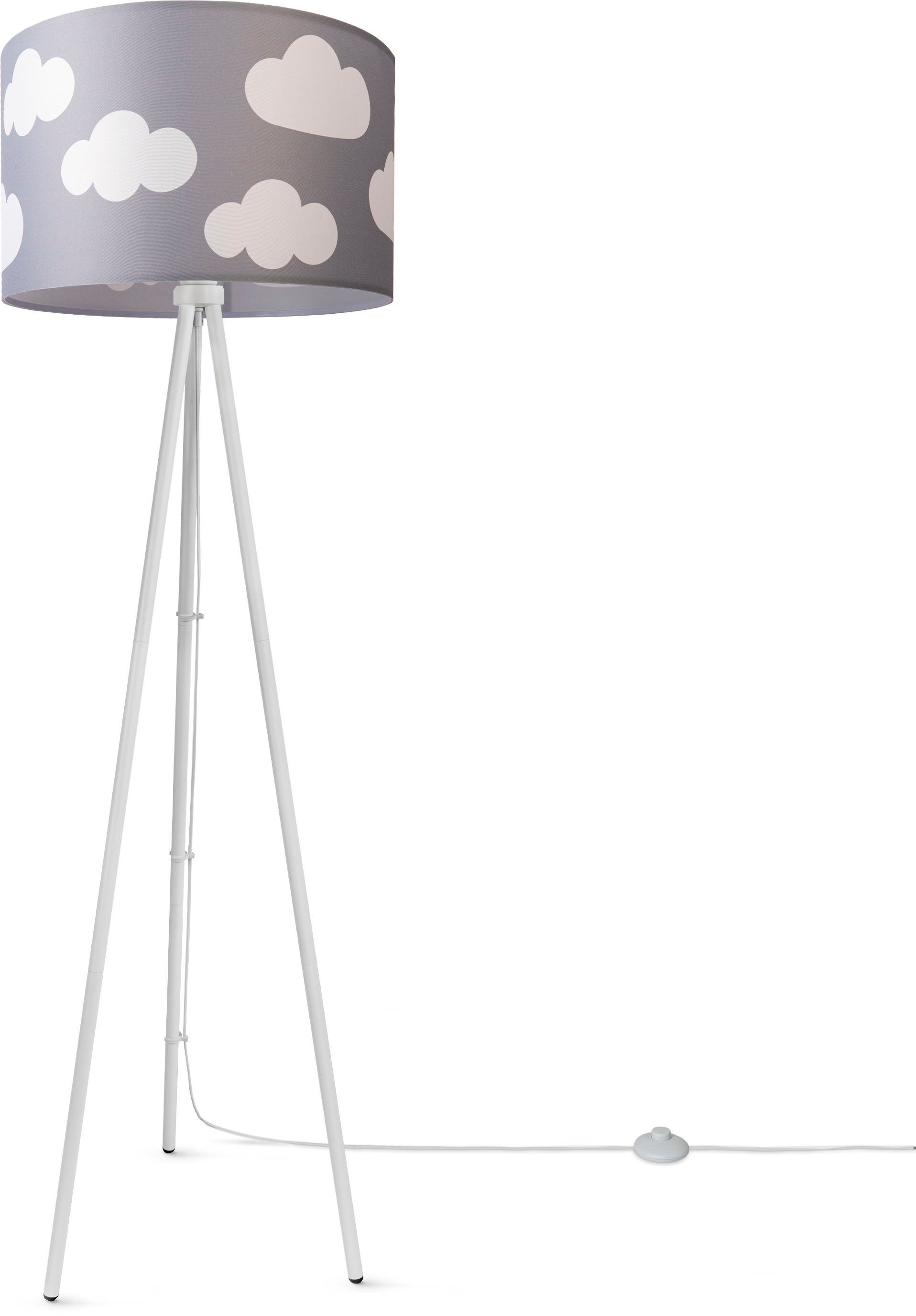 Paco Home Staande lamp Trina Cosmo Vloerlamp kinderkamer stoffen lampenkap speelkamer wolken pastel