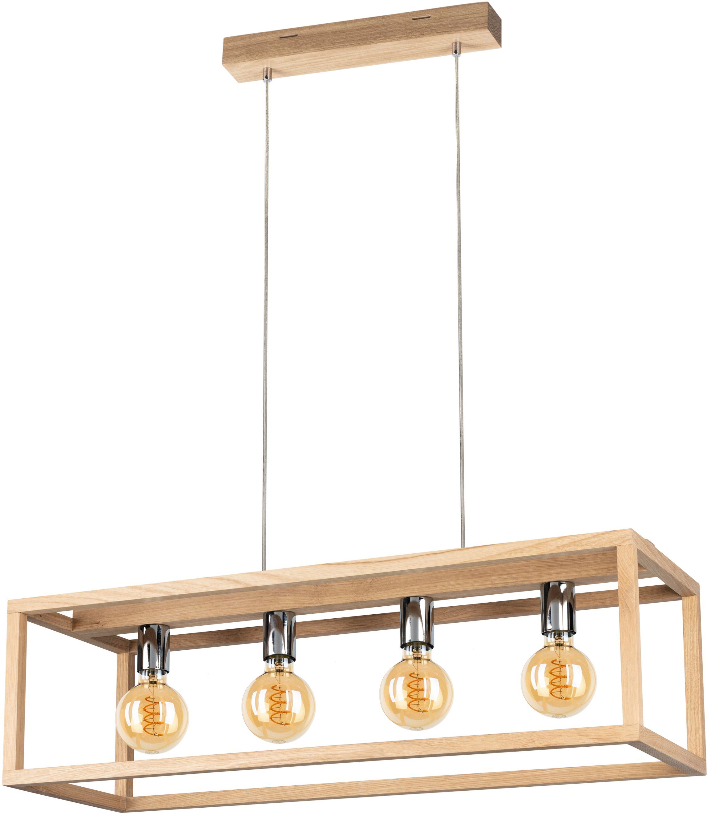 SPOT Light Hanglamp KAGO Hanglamp, natuurproduct van eikenhout, duurzaam hanglampen bruin