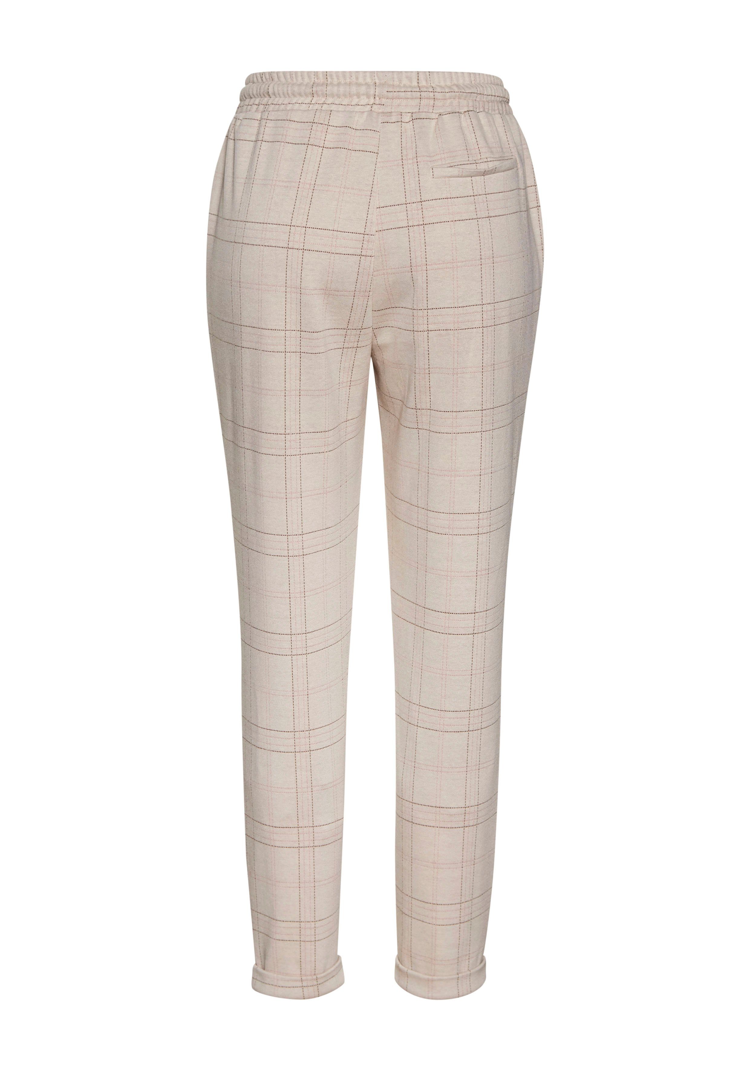 Vivance Joggingbroek met ruitjespatroon, instapbroek, strakke pasvorm, casual-chic